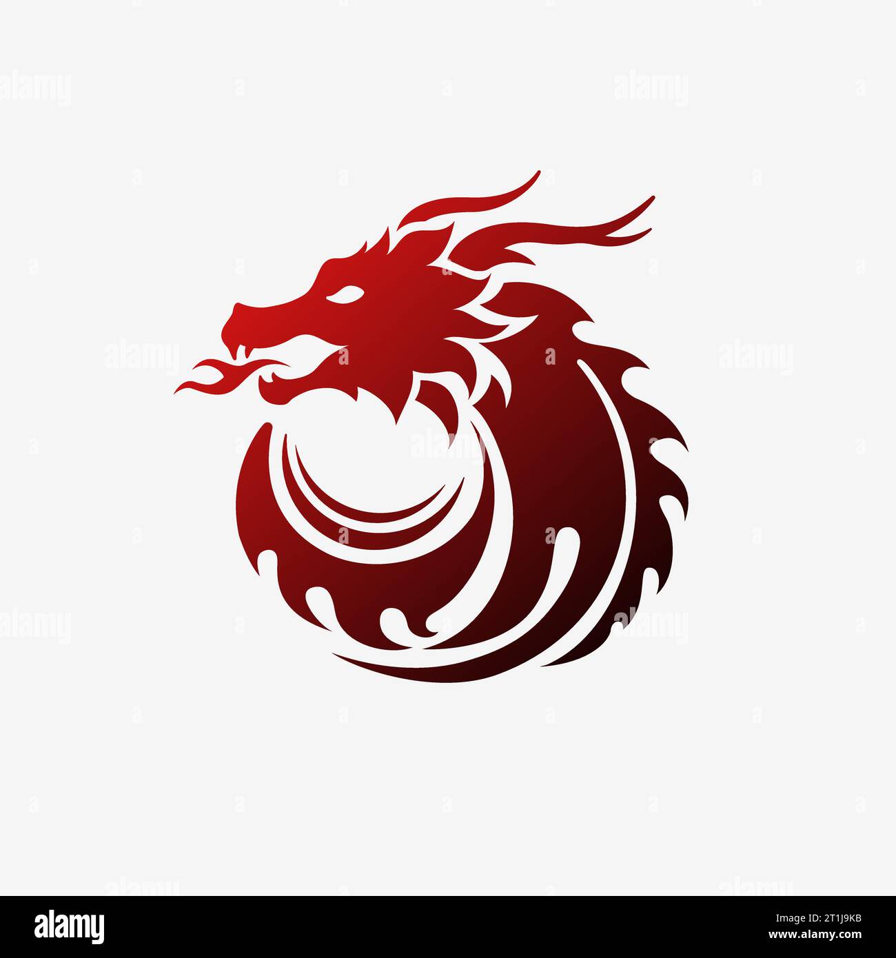 Dragon logo circle shape - beautiful minimal dragon head vector ...