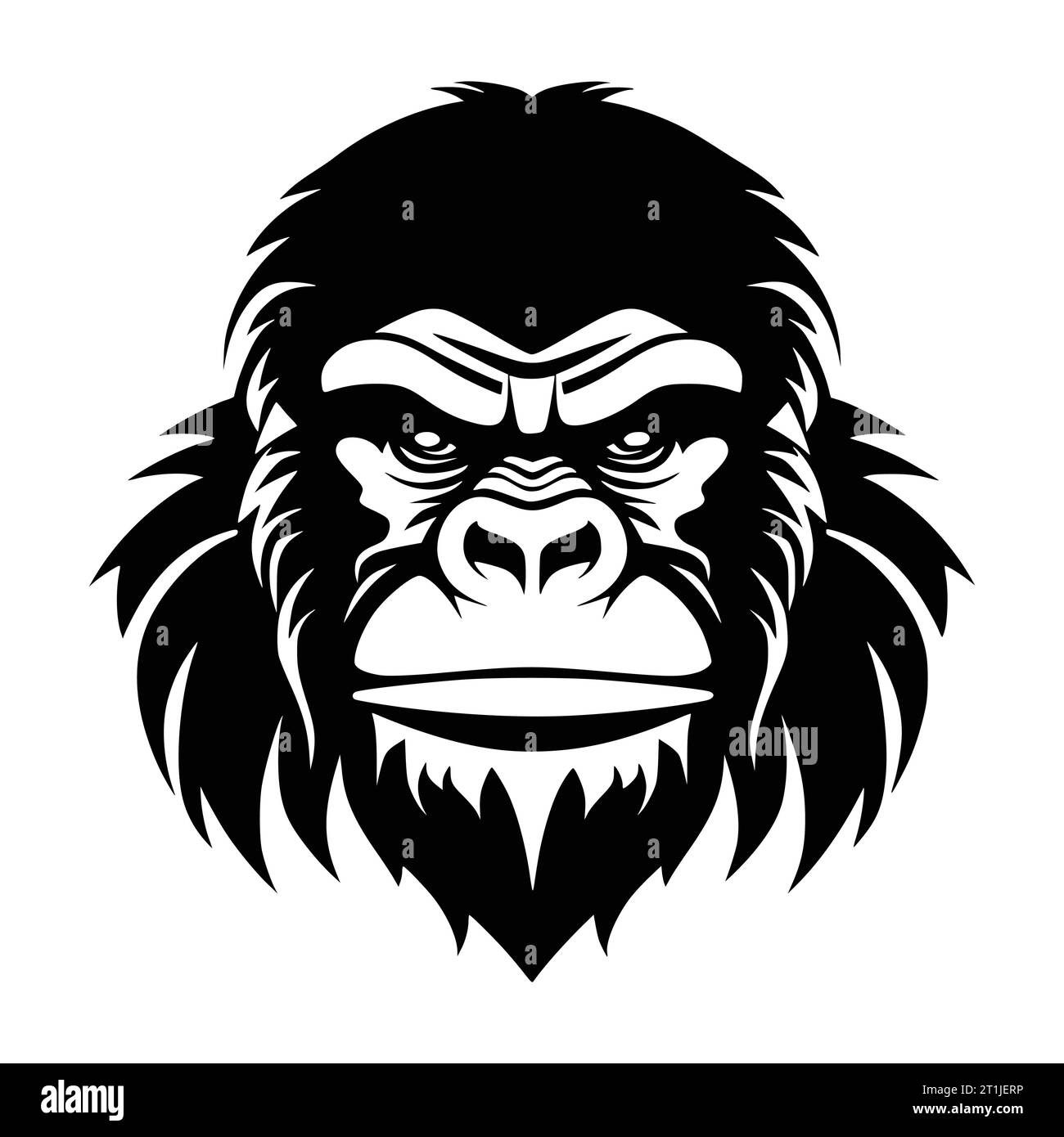 gorill wild animal head logo and symbol illustration Stock Vector