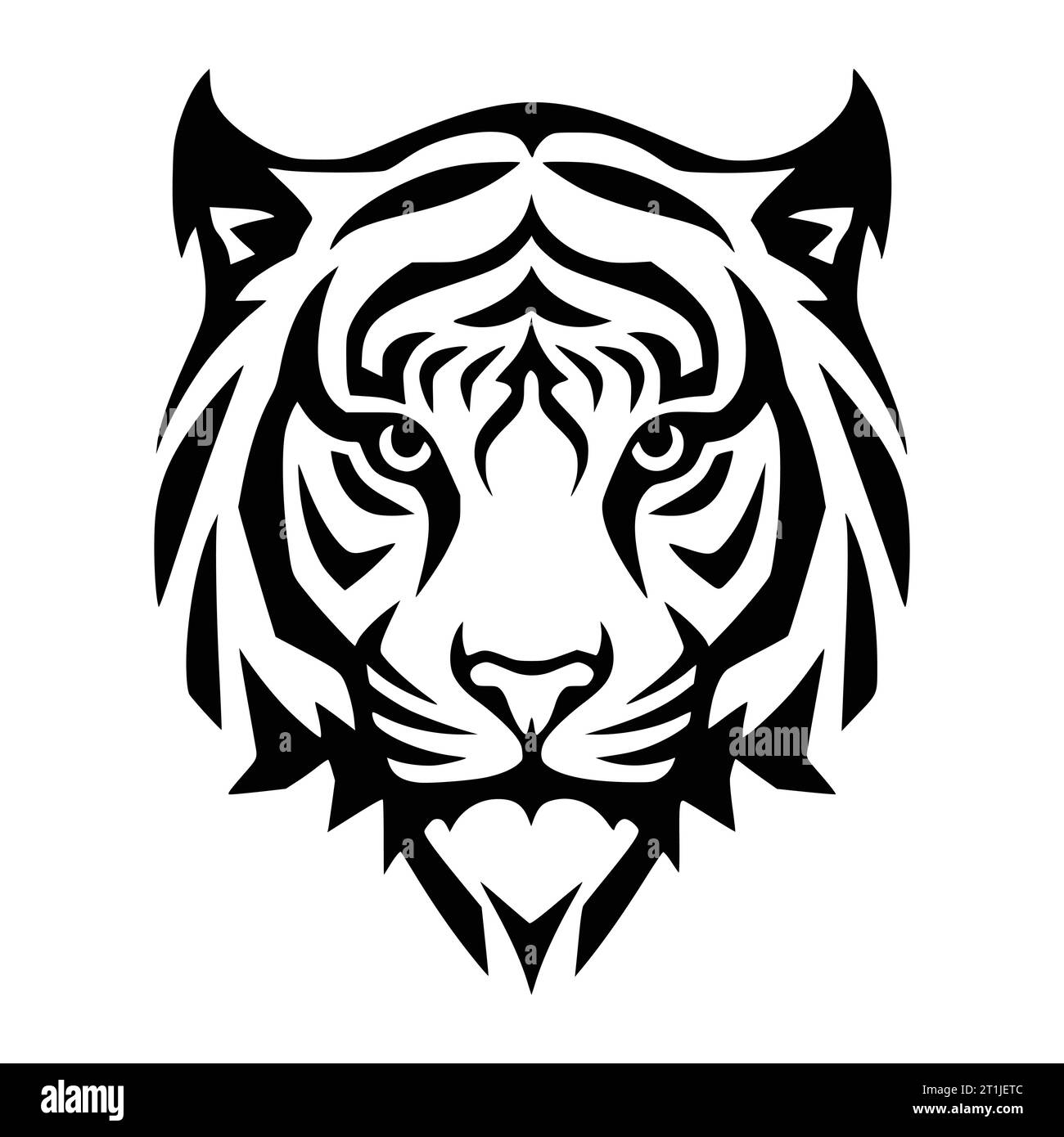 tiger wild mammal animal head logo and symbol illustration Stock Vector