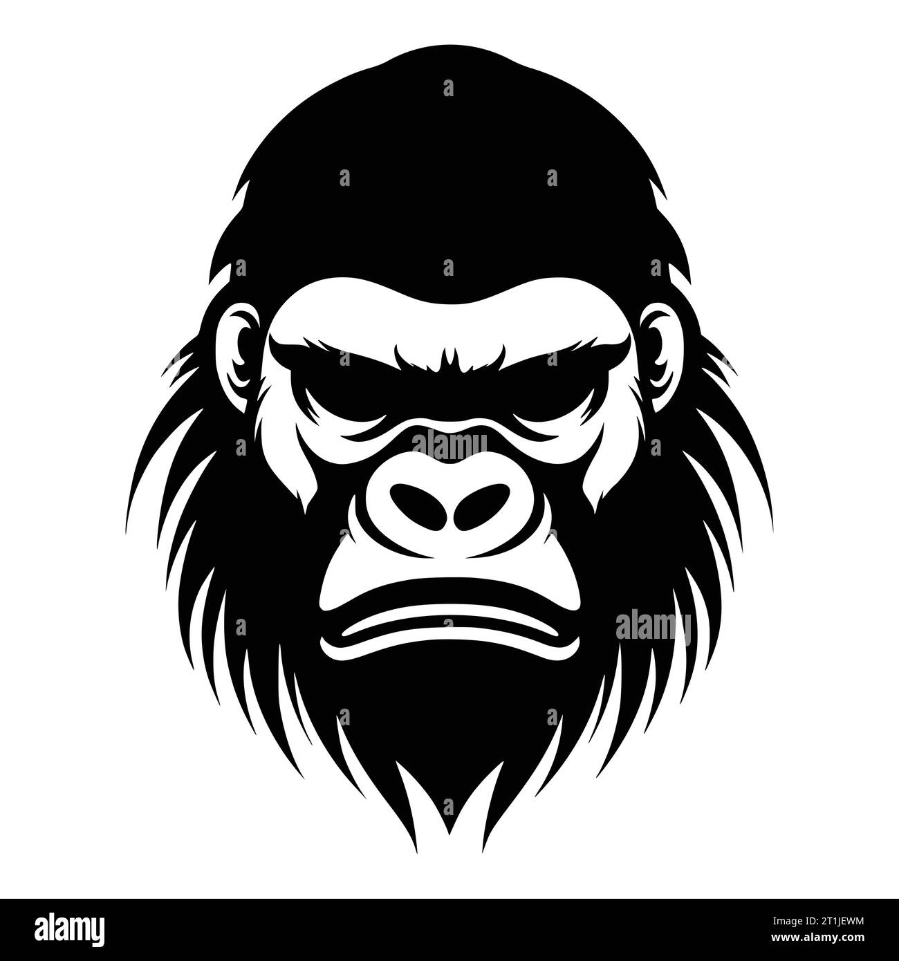 angry gorilla animal head logo and symbol illustration Stock Vector