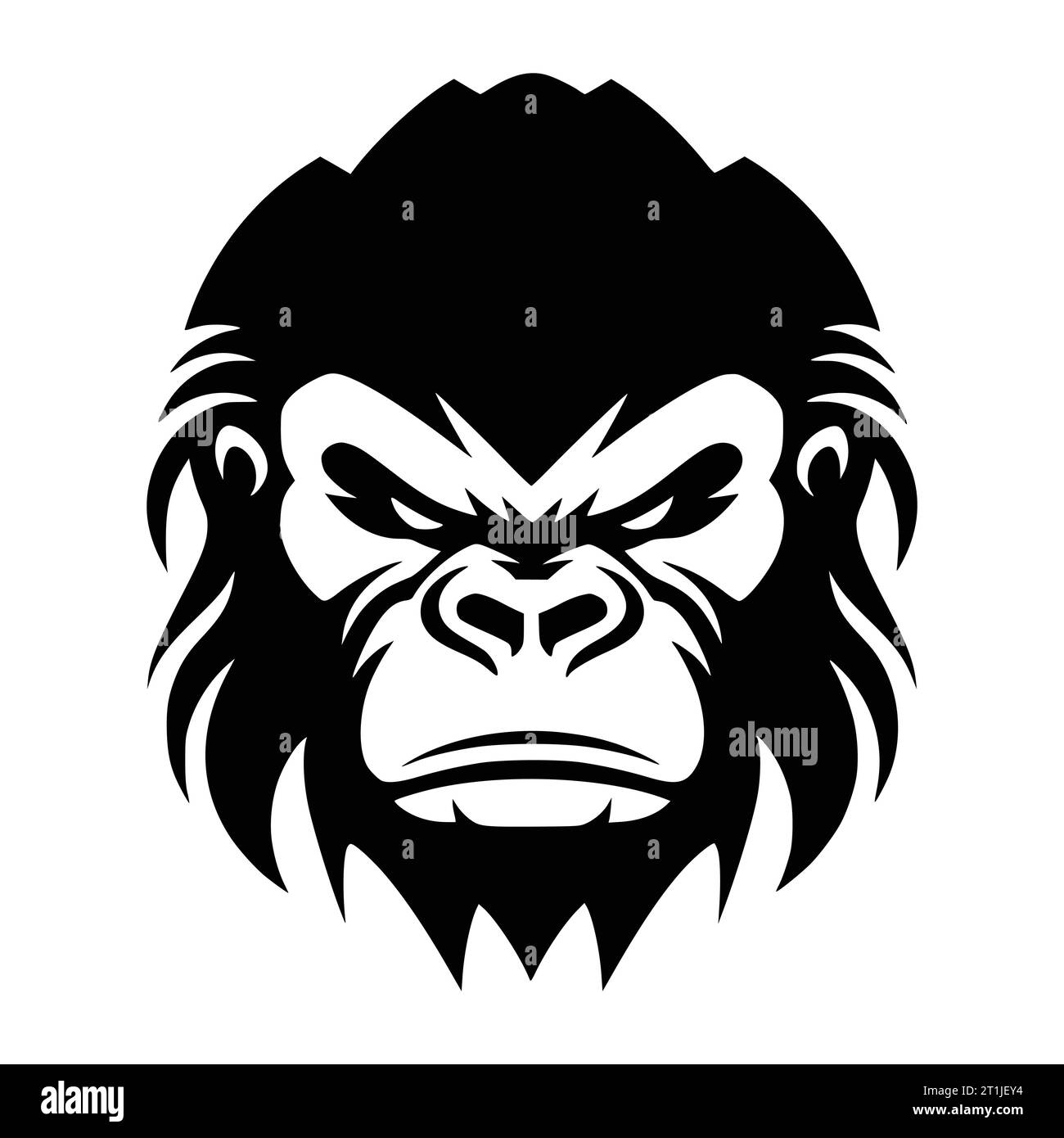 gorilla mammal wild animal head logo and symbol illustration Stock Vector