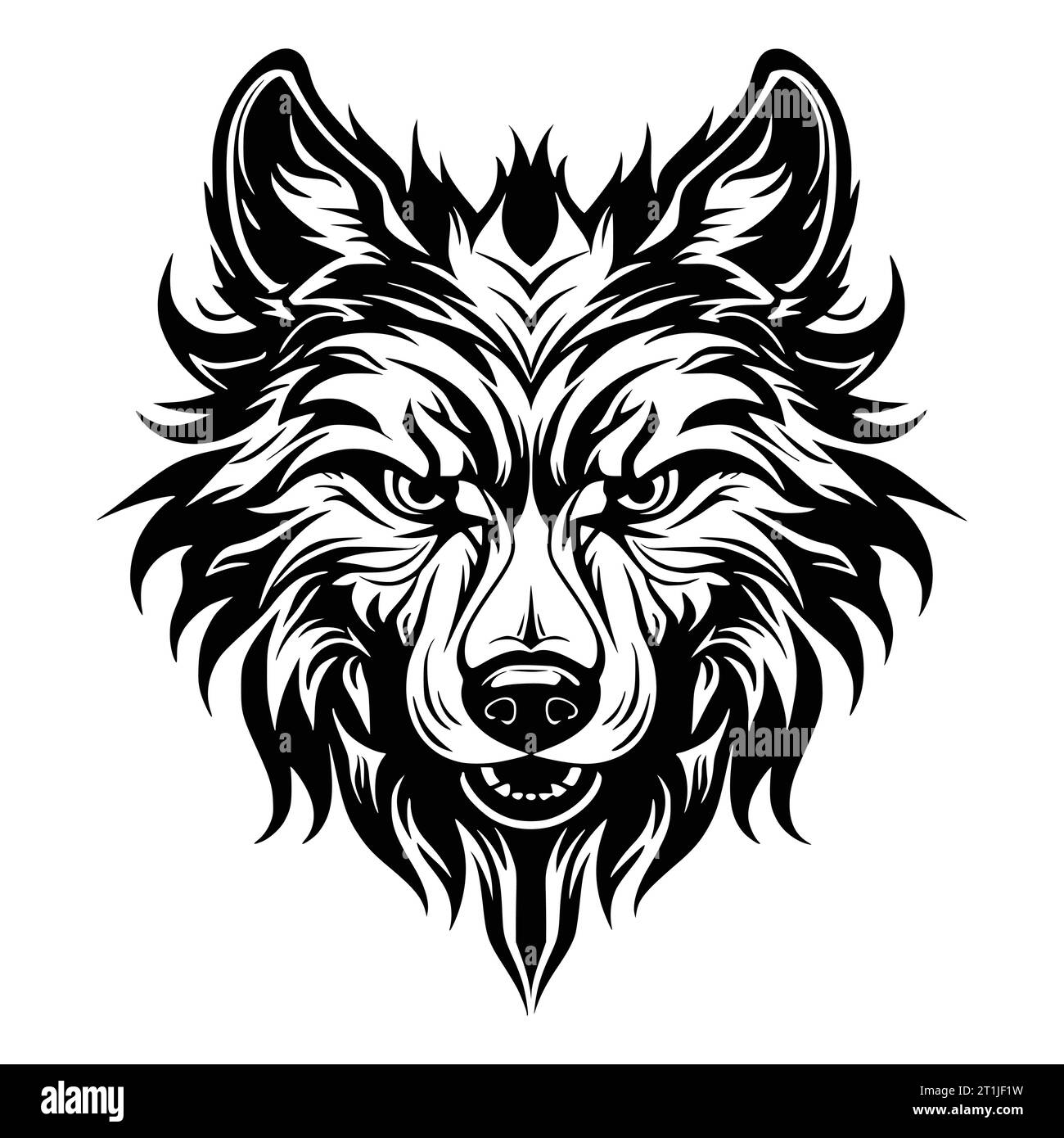 wolf wild animal head logo and symbol illustration Stock Vector