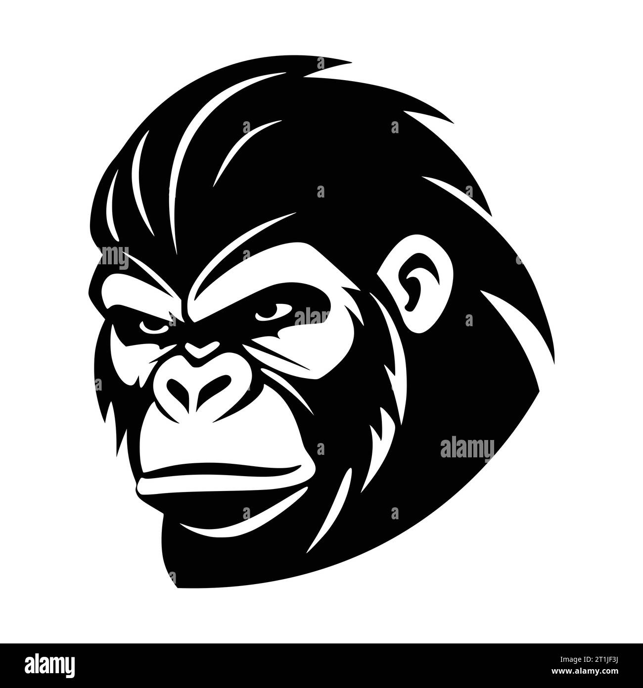 gorilla wild animal head logo and symbol illustration Stock Vector