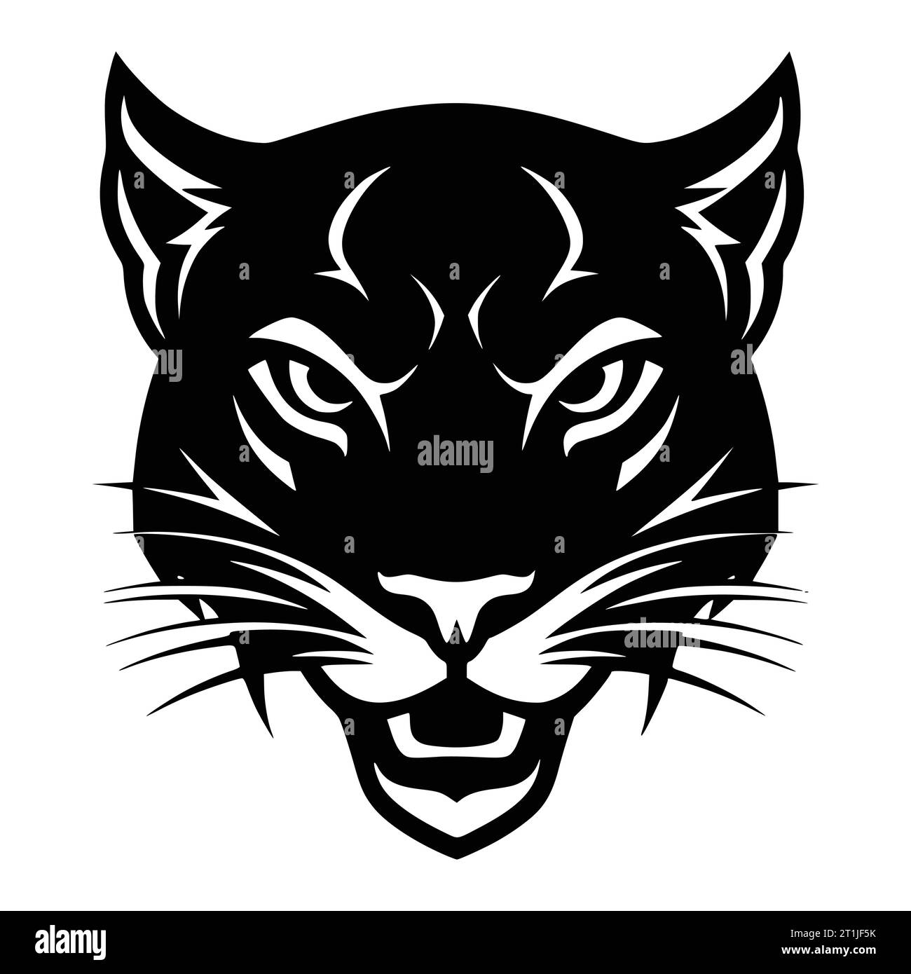 black panther wild animal head illustration for logo, mascot or symbol Stock Vector