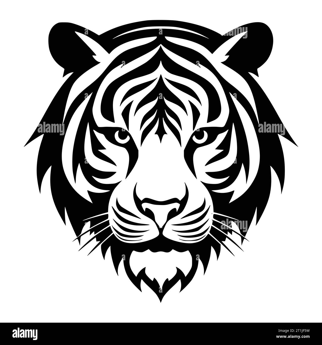 tiger wild animal head illustration for logo, mascot or symbol Stock Vector