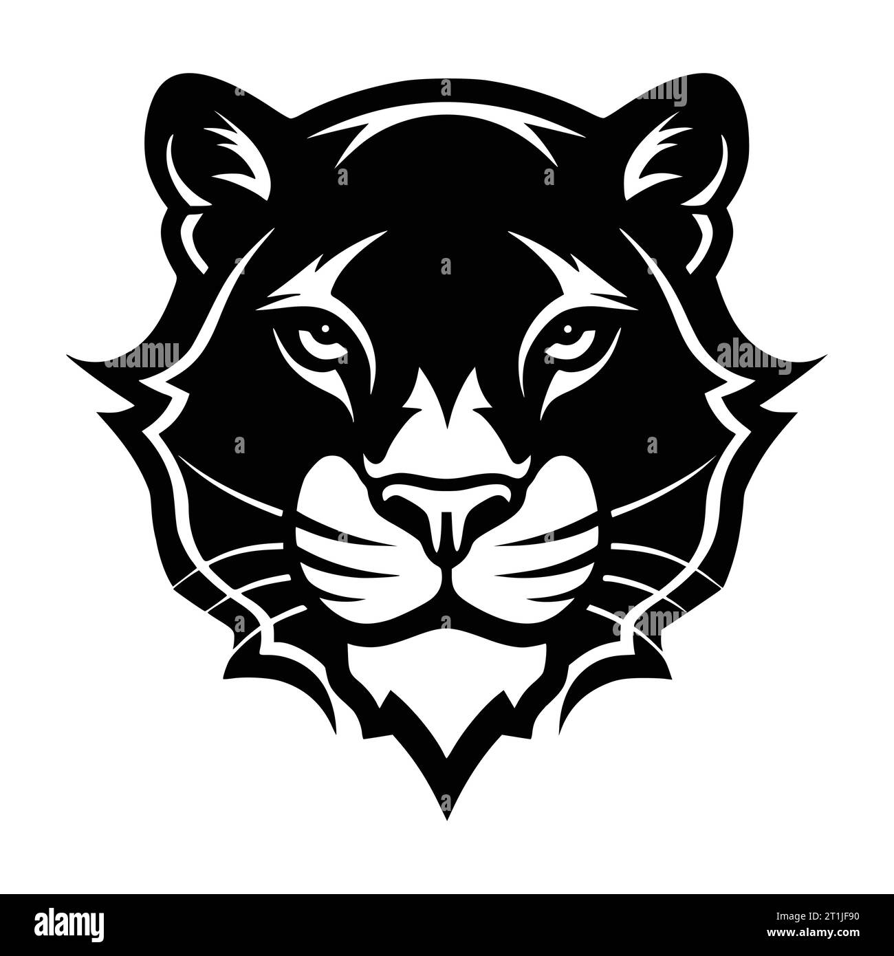 panther mascot wild animal head illustration for logo or symbol Stock Vector