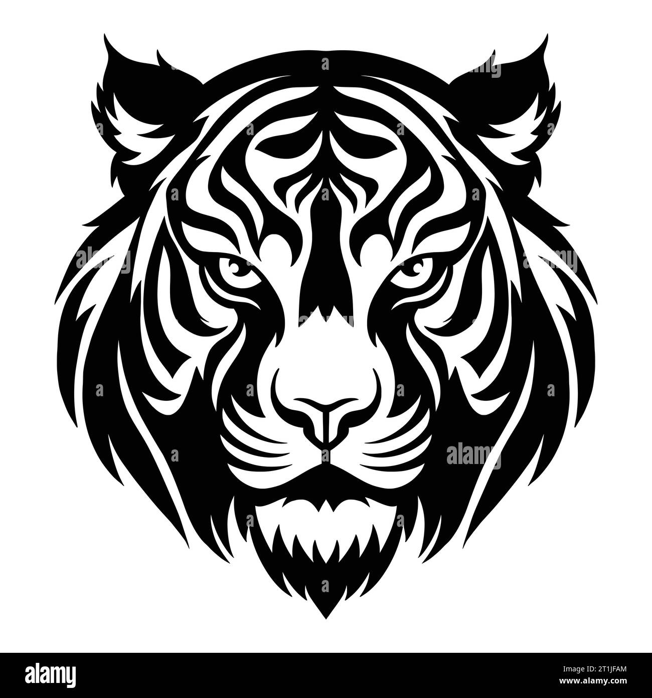 tiger mascot wild animal head illustration for logo or symbol Stock Vector