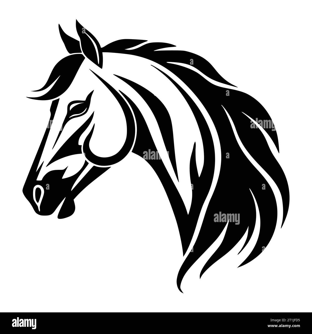 horse wild animal head illustration for logo or symbol Stock Vector ...