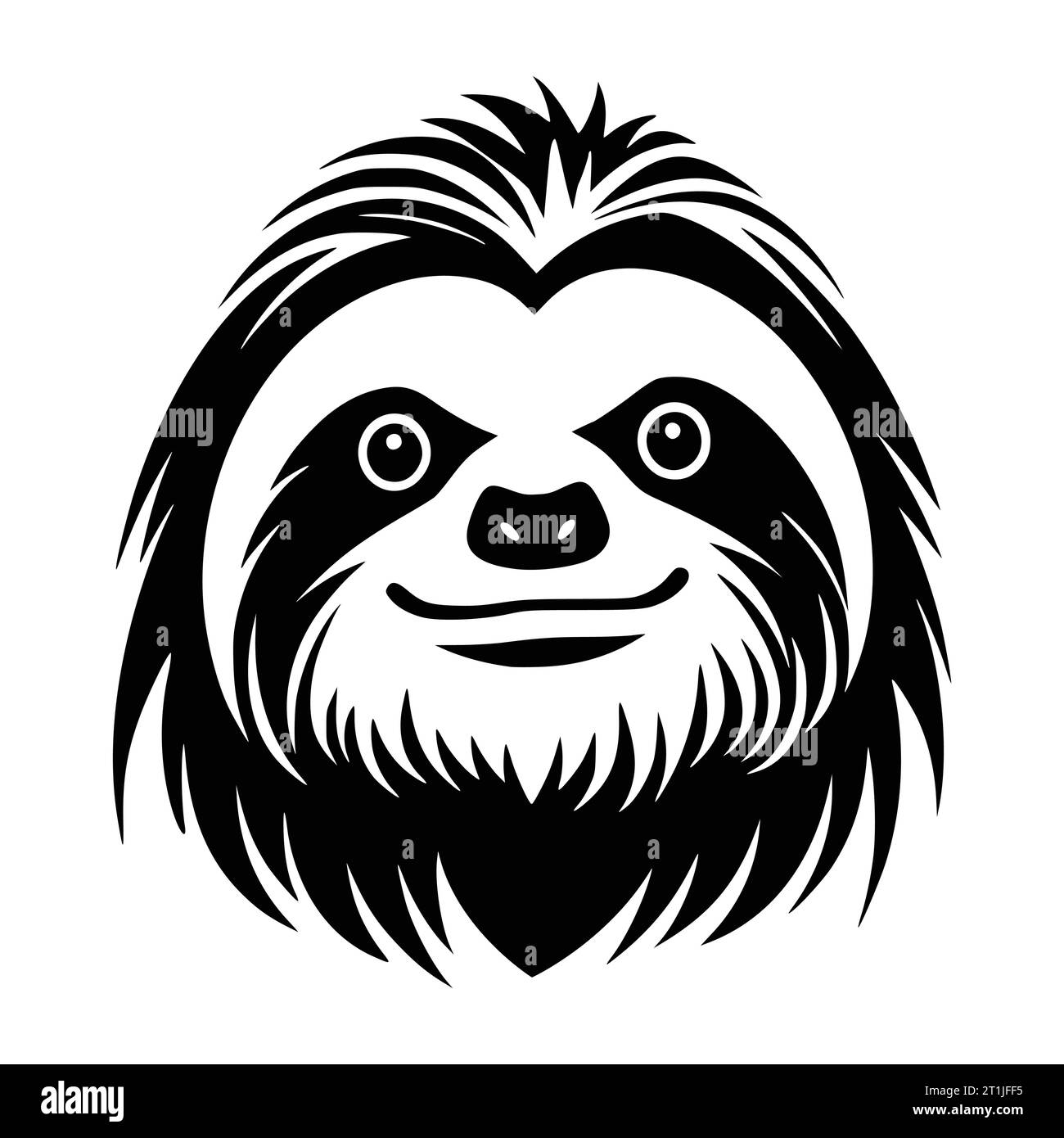 sloth mammal wild animal head illustration for logo or symbol Stock Vector