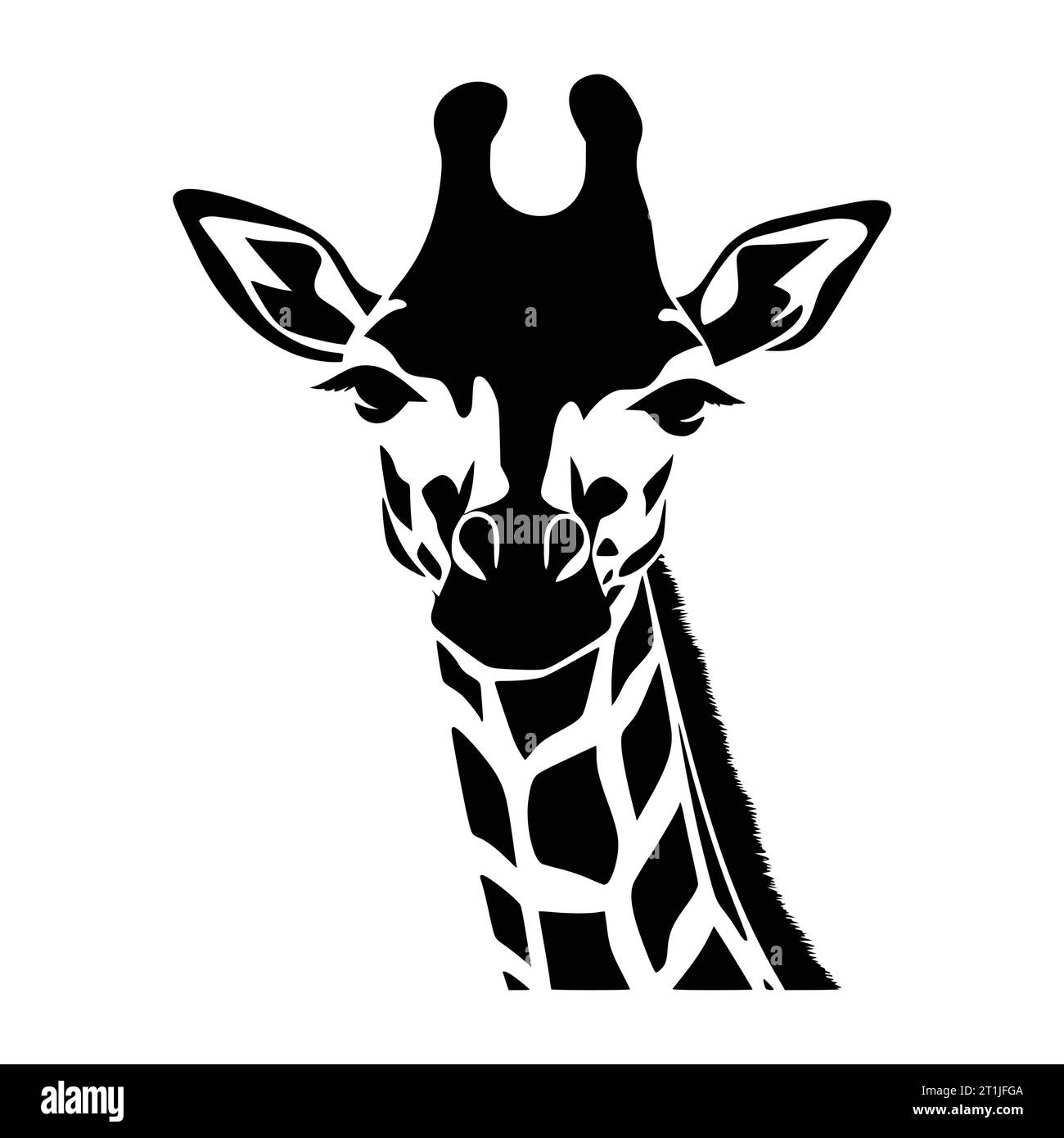 giraffe mammal wild animal head illustration for logo or symbol Stock Vector