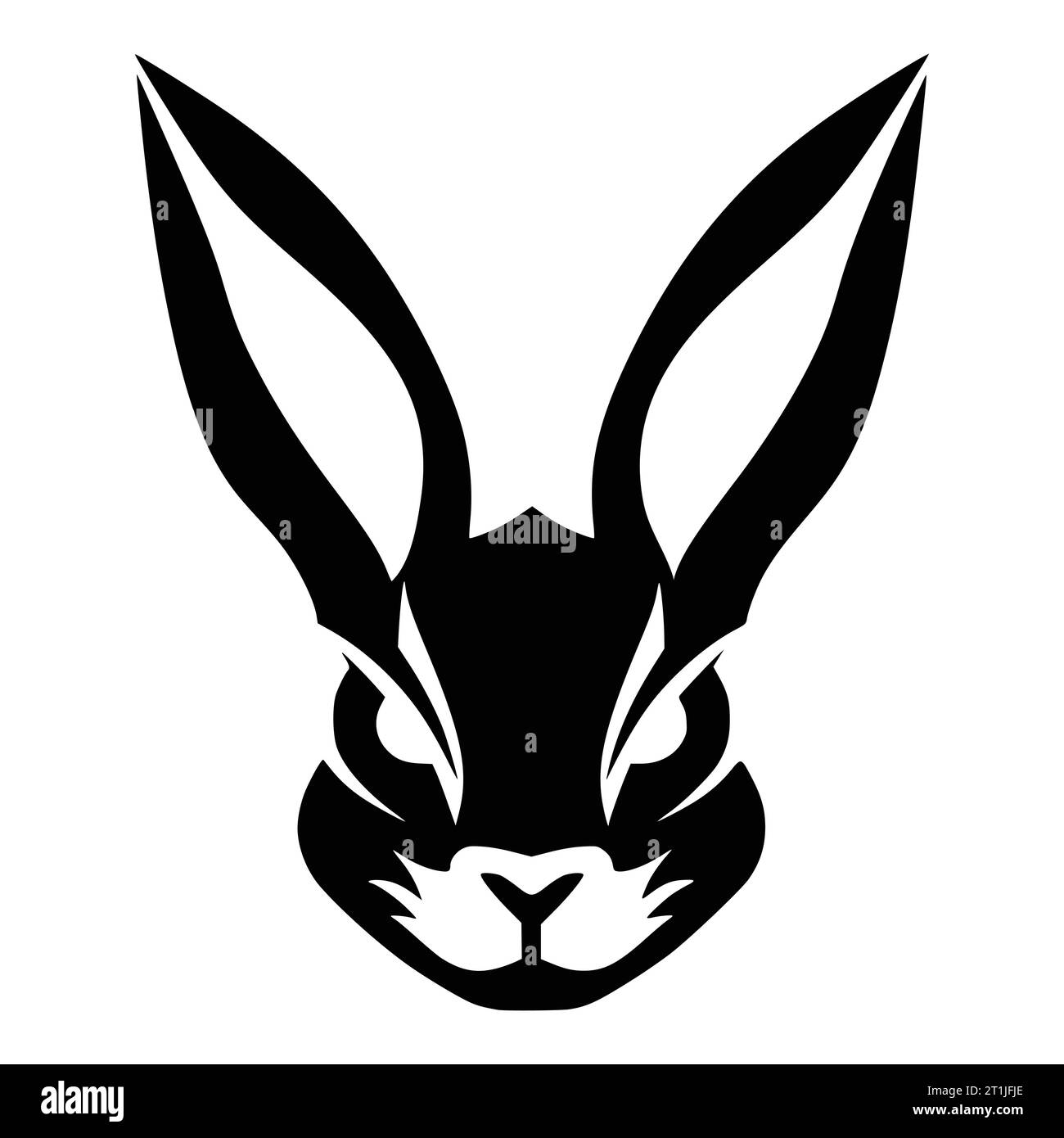 cool rabbit mammal wild animal head illustration for logo or symbol Stock Vector