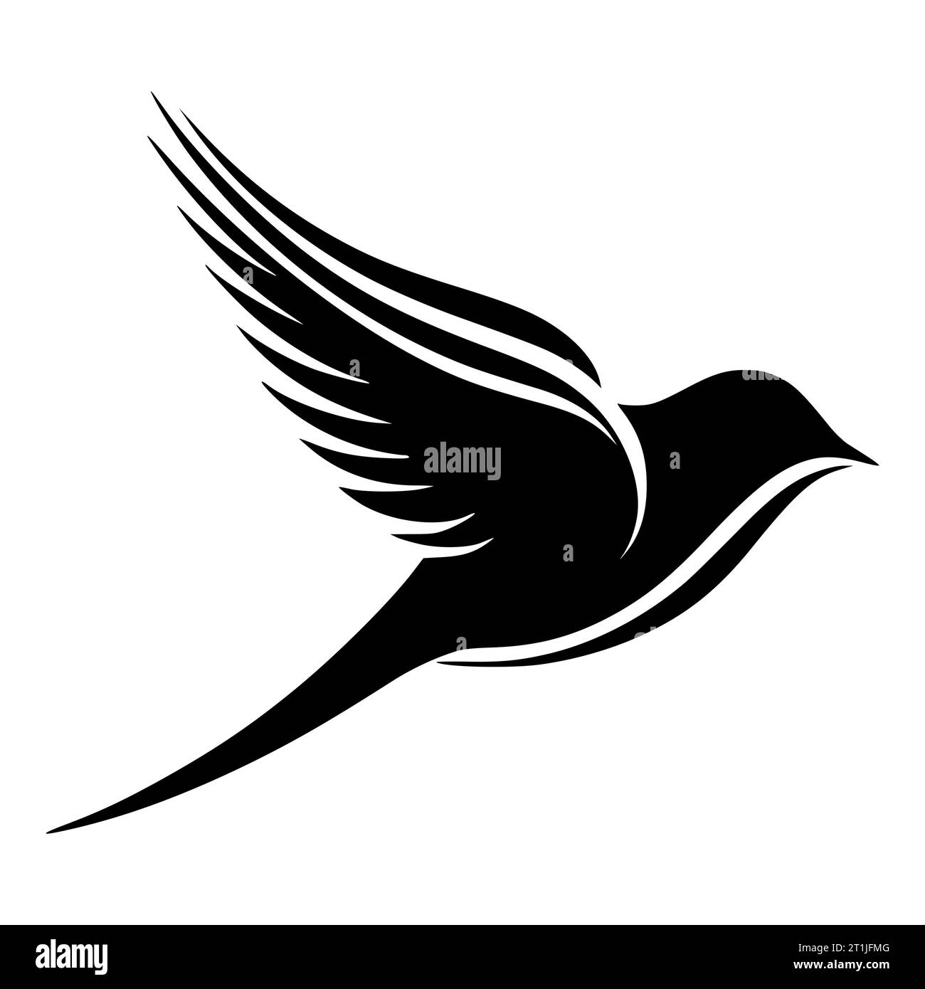 bird flying wild animal illustration for logo or symbol Stock Vector