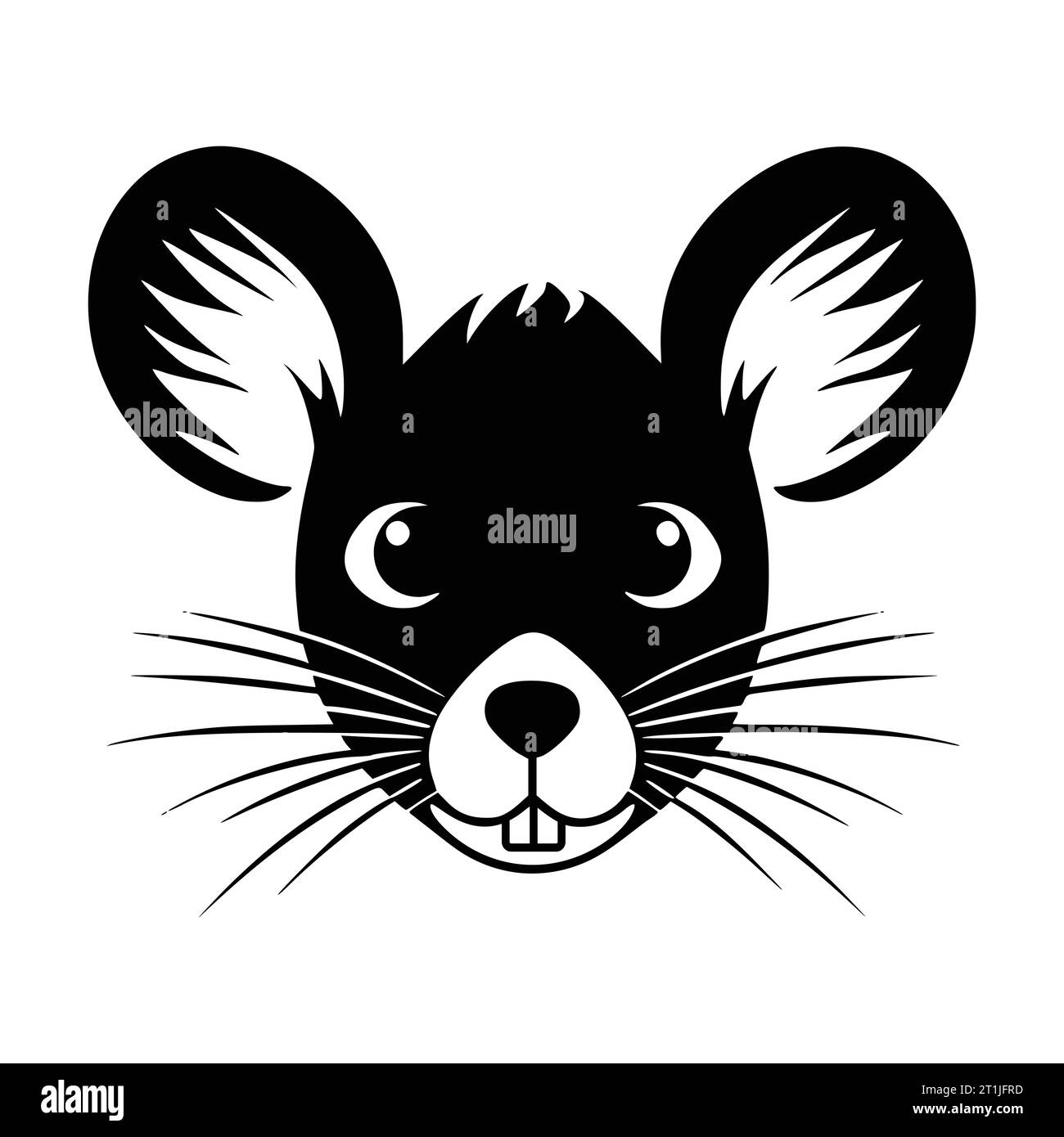 rat mouse rodent mammal wild animal head illustration for logo or symbol Stock Vector