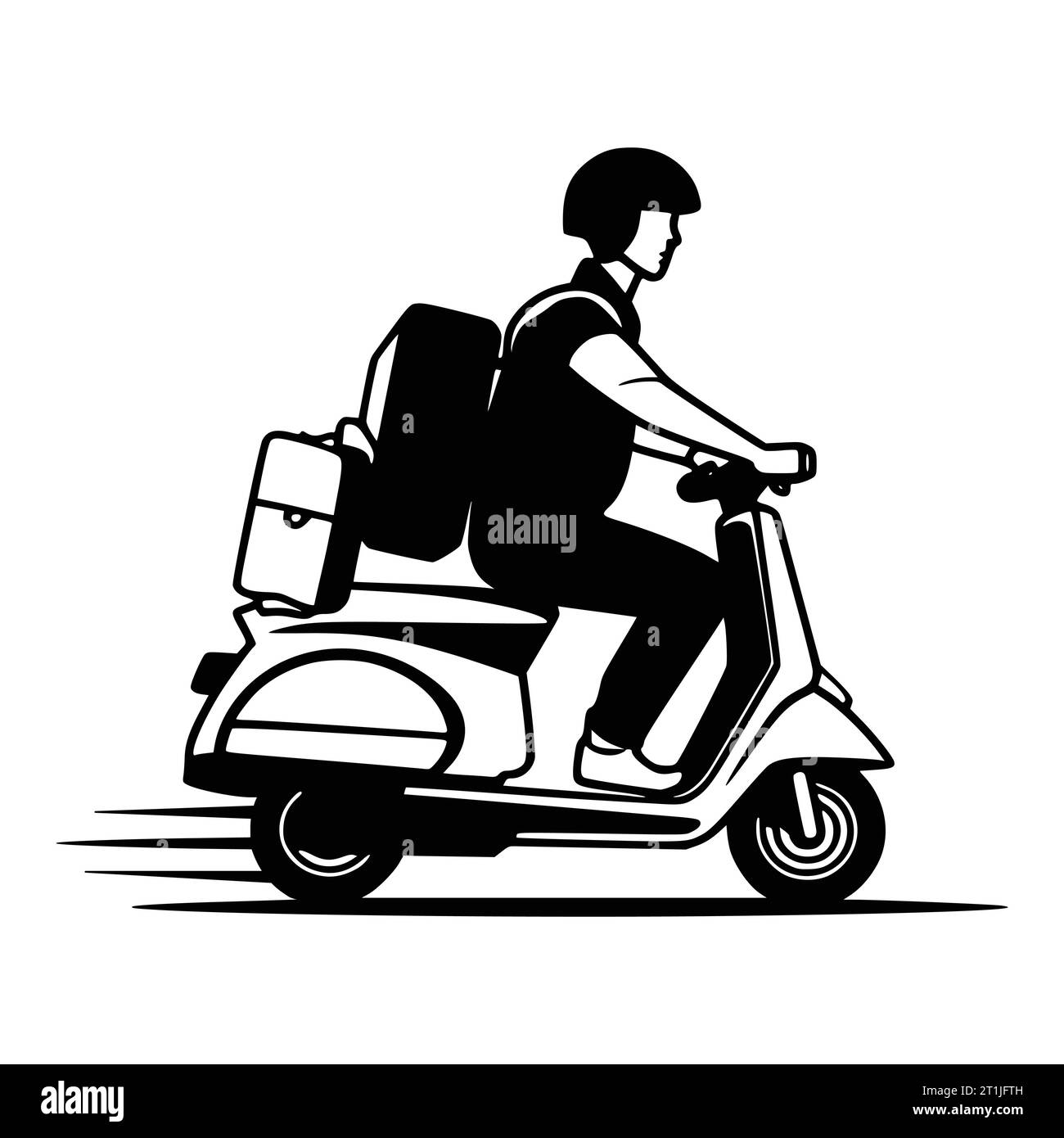 Courier delivery service mascot and logo illustration stock vector