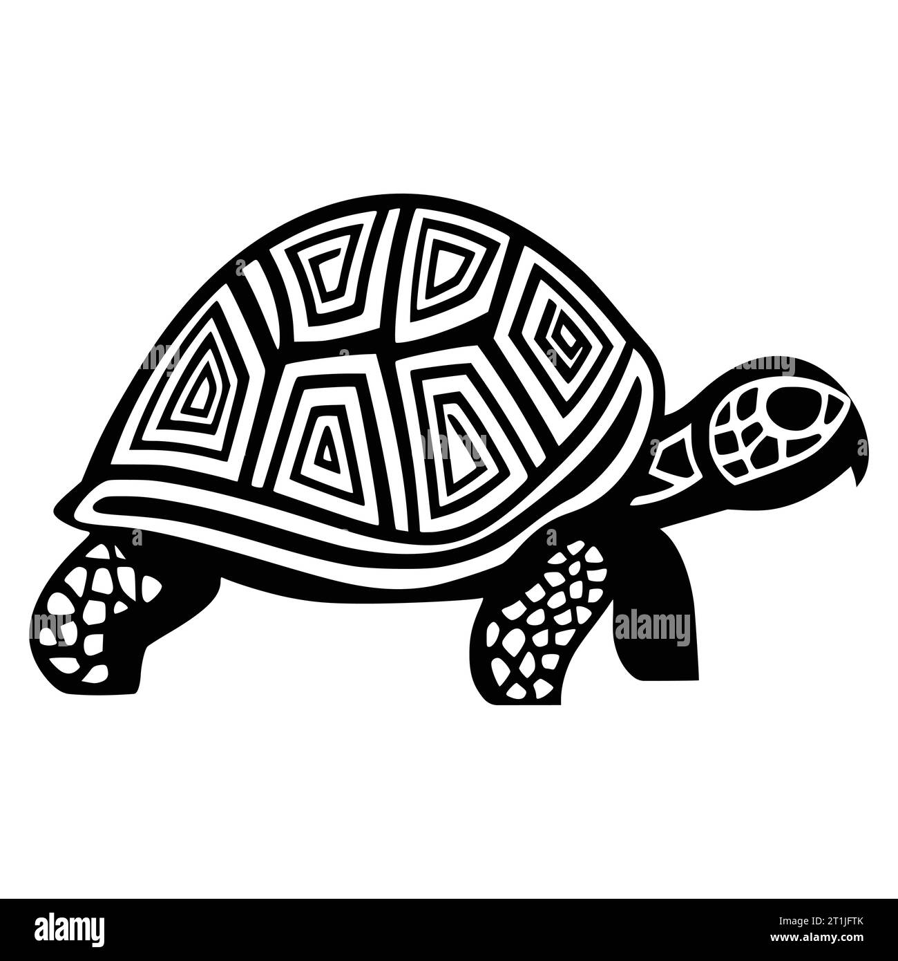 turtle amphibian wild animal head illustration for logo or symbol Stock Vector