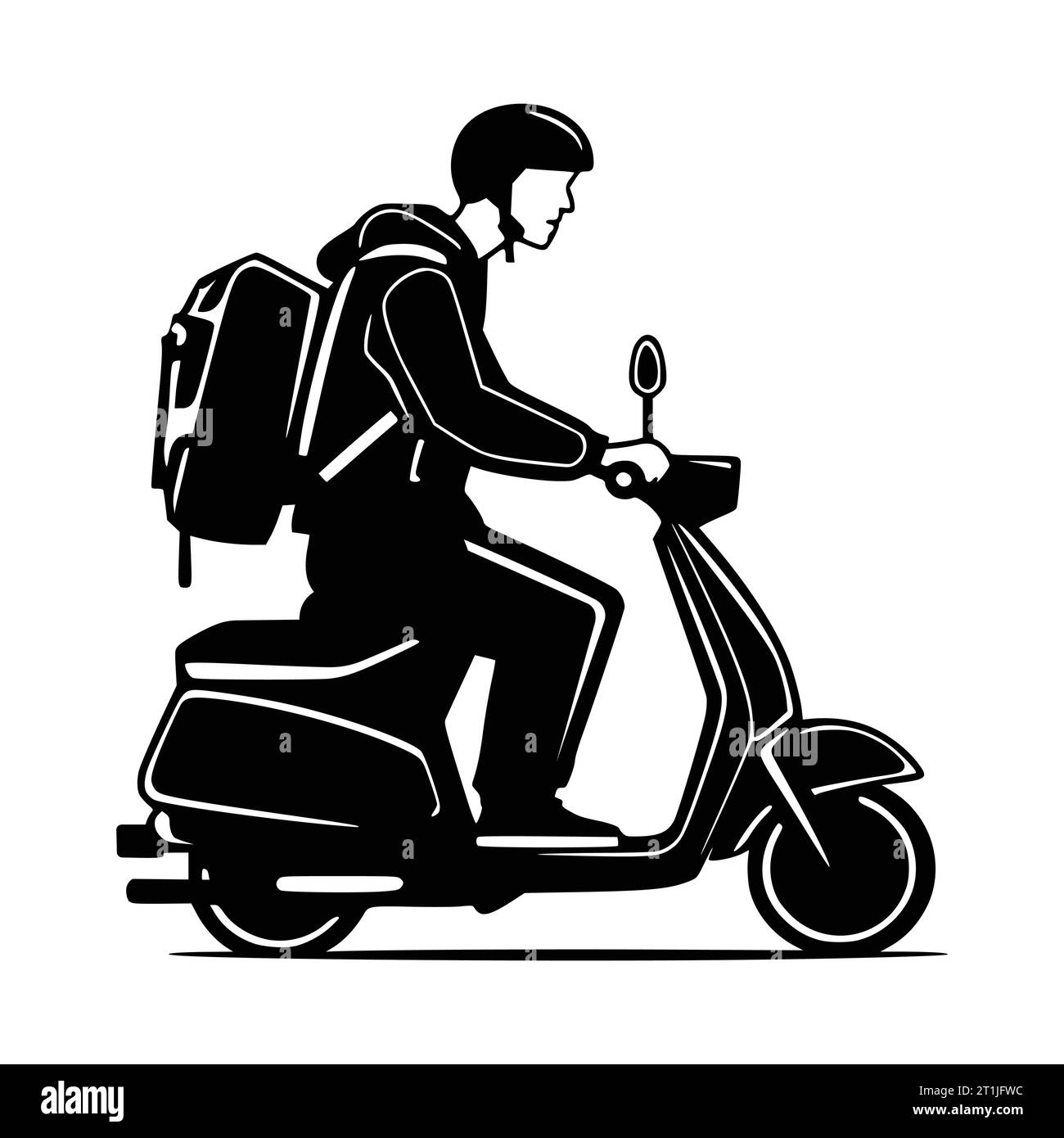 Courier delivery service mascot and logo illustration stock vector