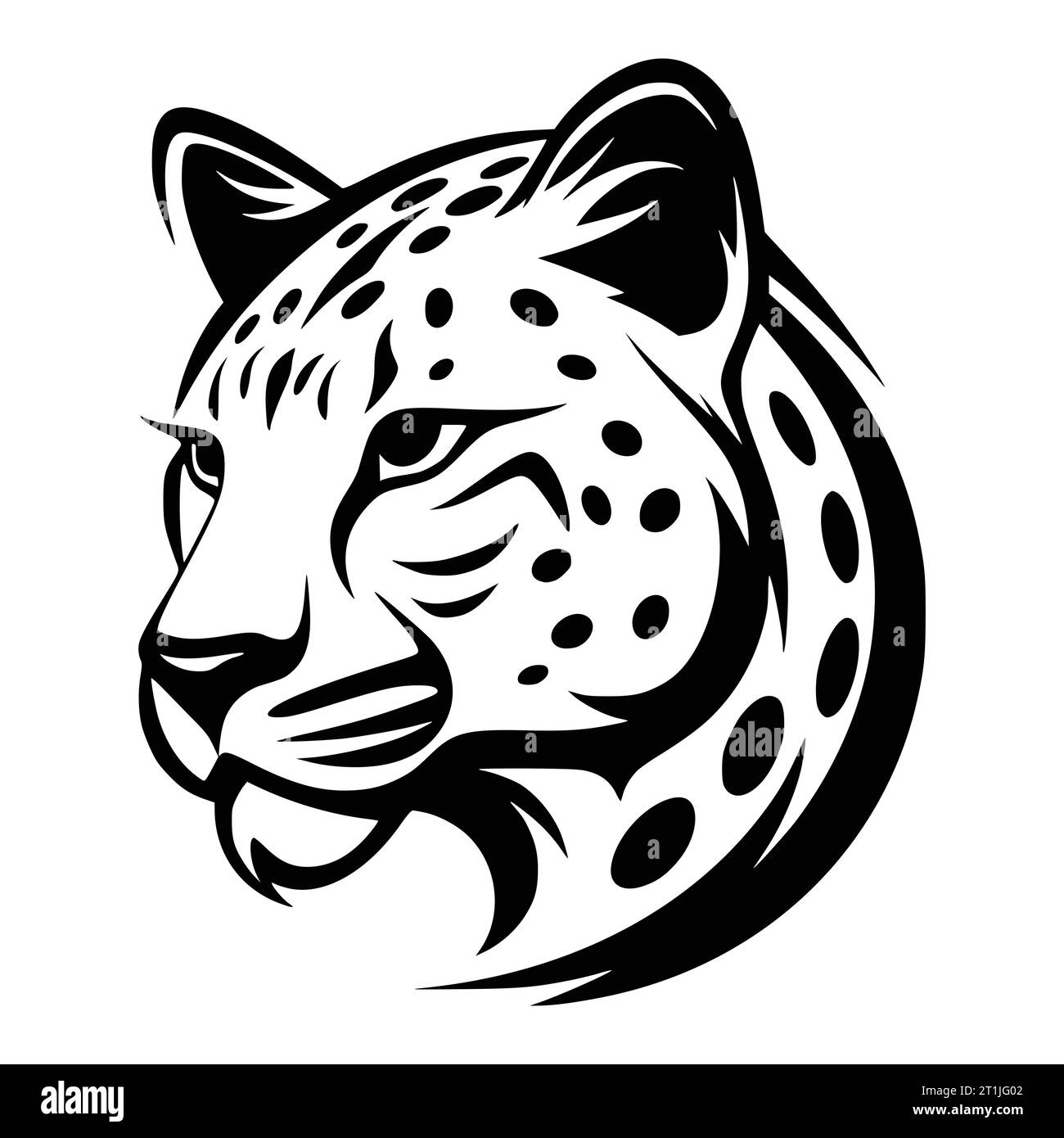 Vector leopard executed in the form of a tribal tattoo Stock