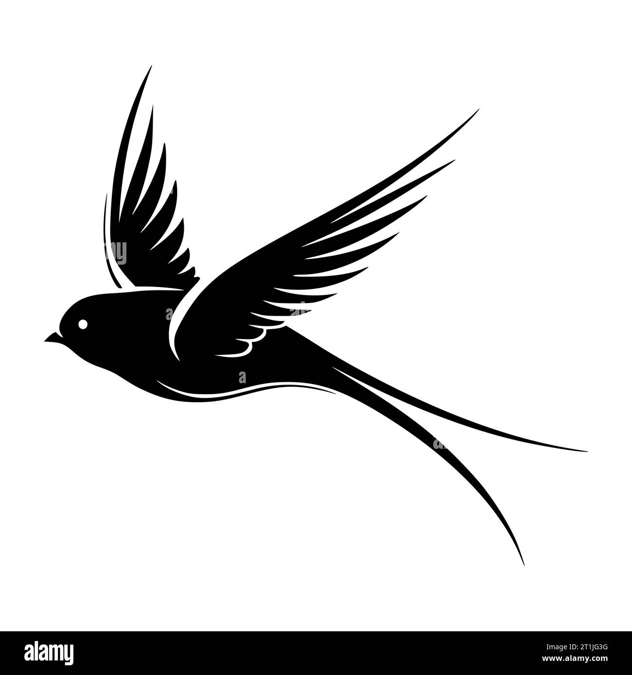 swallow bird wild animal head illustration for logo or symbol Stock