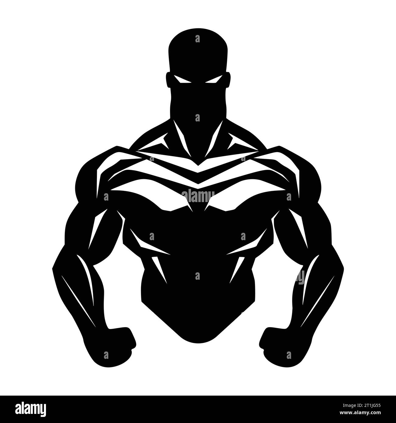 Superhero Muscle Drawing Superhero Muscle Pose Silhouette Illustration 2T1JG55