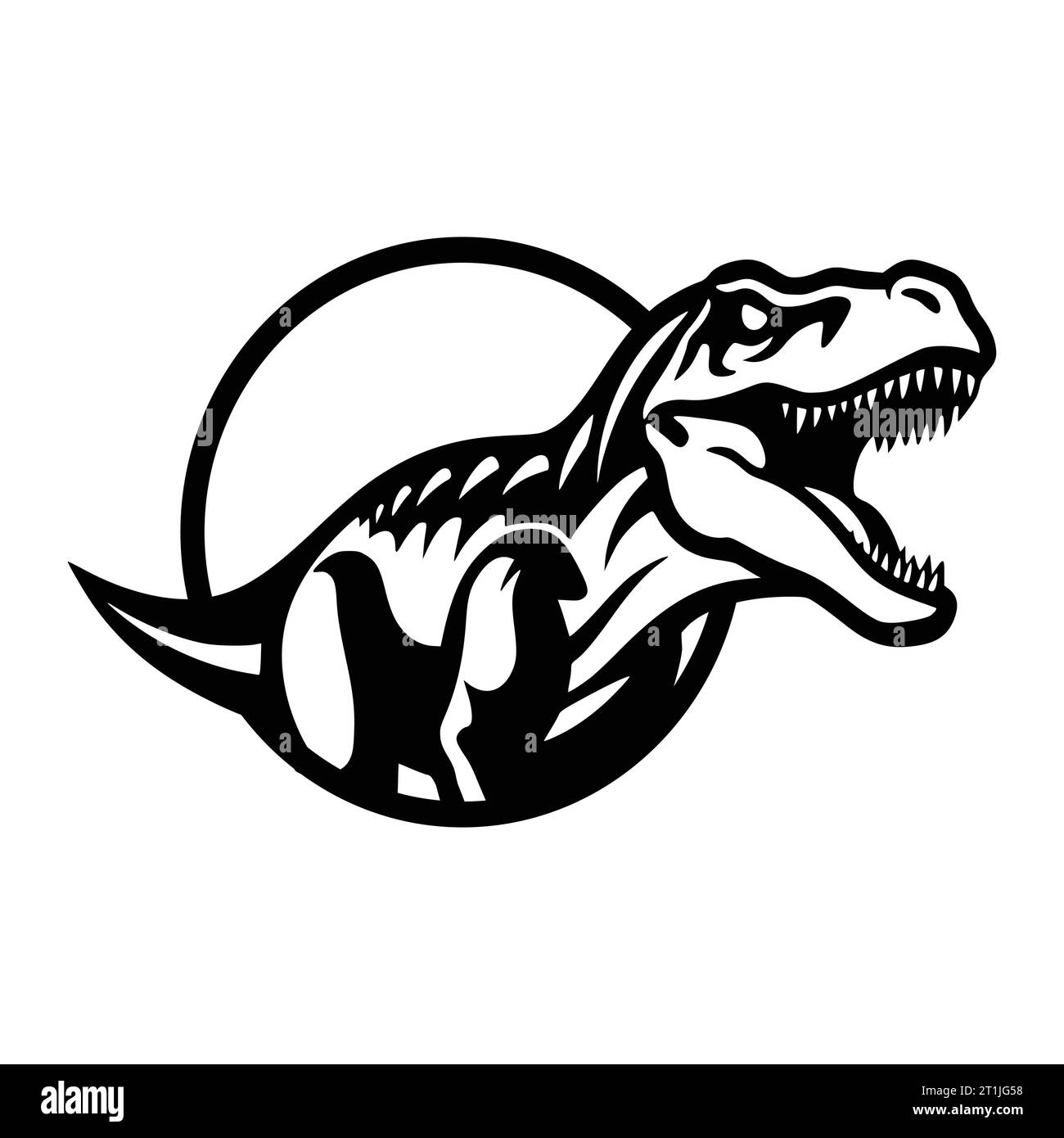 t rex dinosaur reptilian monster wild animal head illustration for logo or symbol Stock Vector