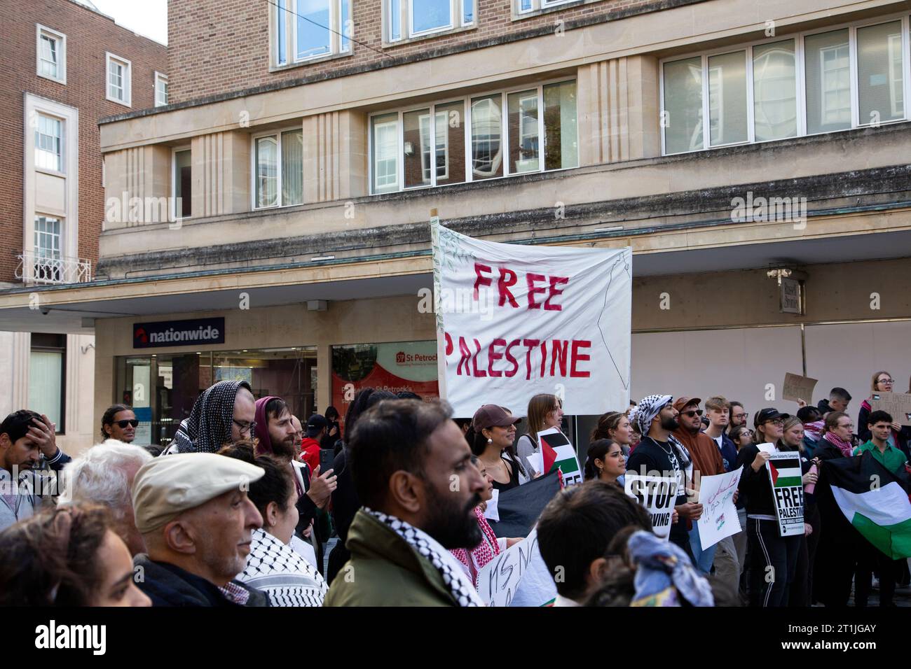 Free Palestine protest Exeter city centre Stock Photo