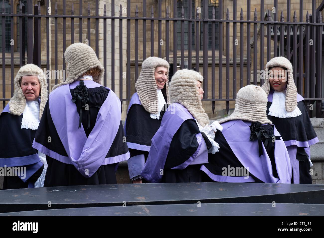 Lord Chancellor's Breakfast. Judges walk from Westminster Abbey to the House of Parliament, London UK. Stock Photo