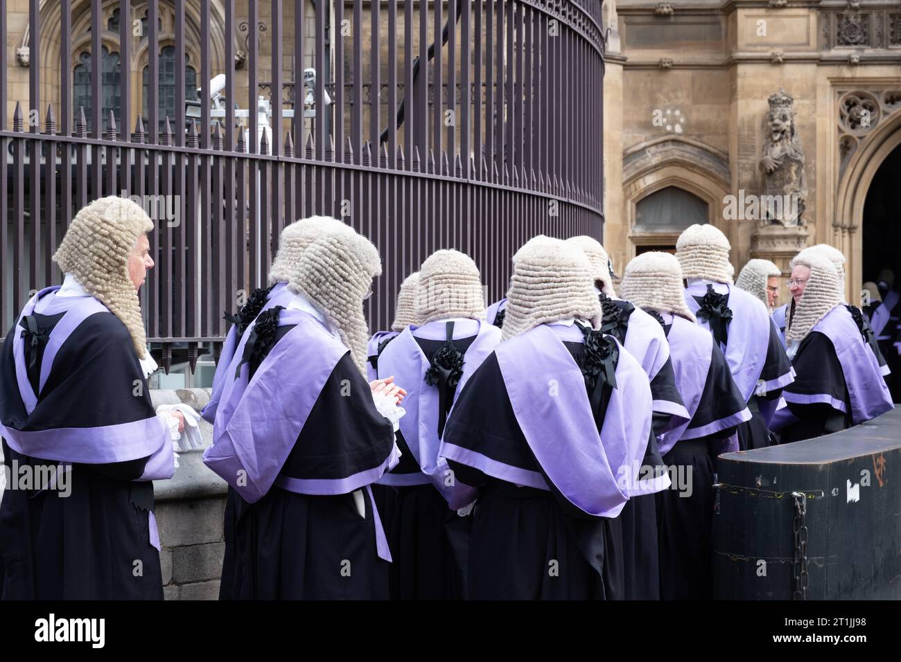 Lord Chancellor's Breakfast. Judges walk from Westminster Abbey to the House of Parliament, London UK. Stock Photo