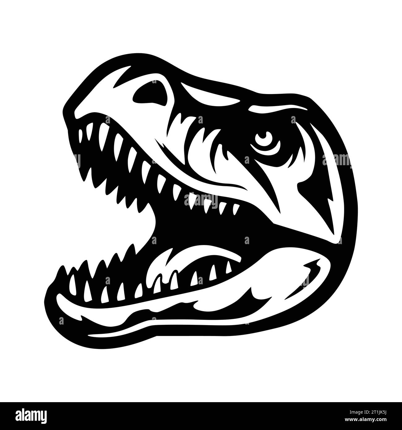 tyrannosaurus dinosaur wild animal head illustration for logo or symbol Stock Vector