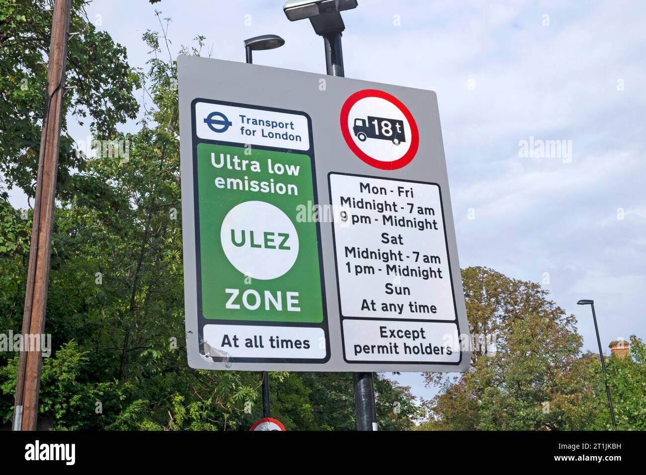 ULEZ Ultra low emission Zone sign on street in Forest Hill on South London Road SE 23 England UK Great Britain 2023 KATHY DEWITT Stock Photo