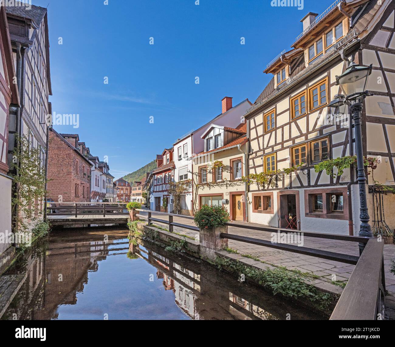 Annweiler am Trifels. A cozy place with many half-timbered houses. Wasgau, Rhineland-Palatinate, Germany, Europe Stock Photo