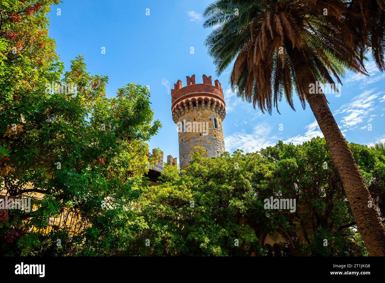 Castello D'Albertis. Museum of World Cultures, Genoa, Italy. D'Albertis Castle  is a historical residence in Genoa, north-western Italy. It was the fi Stock Photo