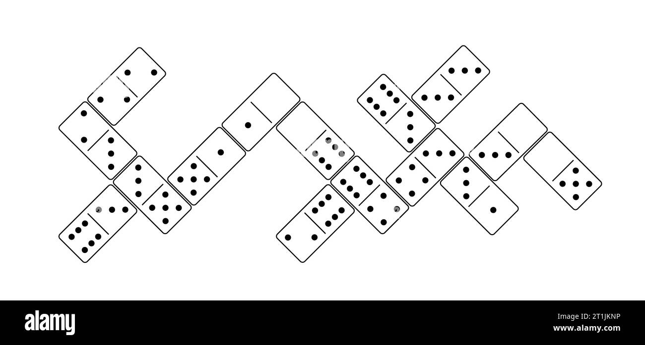 Domino tiles. Classic dominoes, domino's pictogram. Playing, parts of