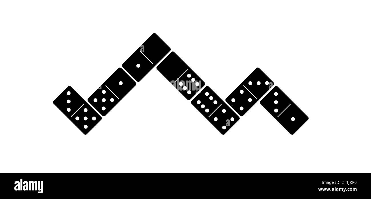 Domino tiles. Classic dominoes, domino's pictogram. Playing, parts of