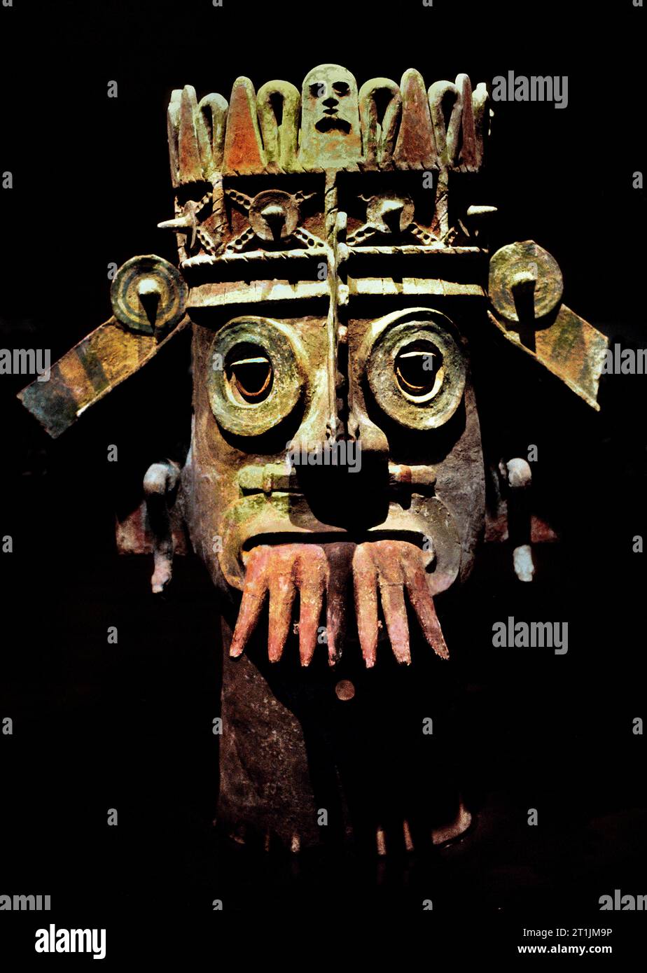 Dios del Agua,God of Water, 900-1500 dc, Tlaloc Pueblan God of Water, Pre-Columbian Art from Chicayan, Ozuluama, Veracruz   National Anthropological Museum Mexico City Stock Photo