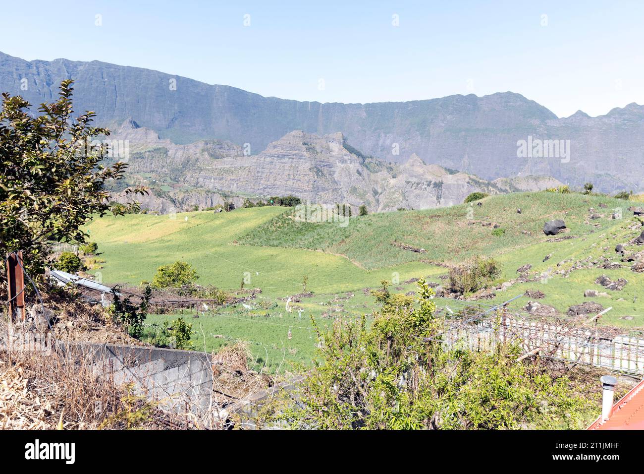 View of cirque landscape in La Reunion, France Stock Photo