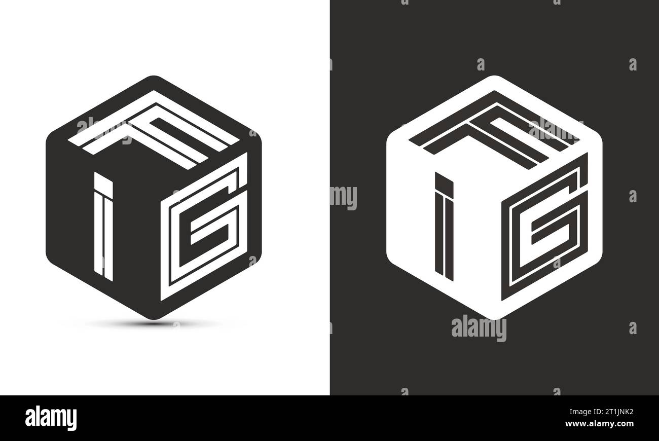 FIG letter logo design with illustrator cube logo, vector logo modern ...