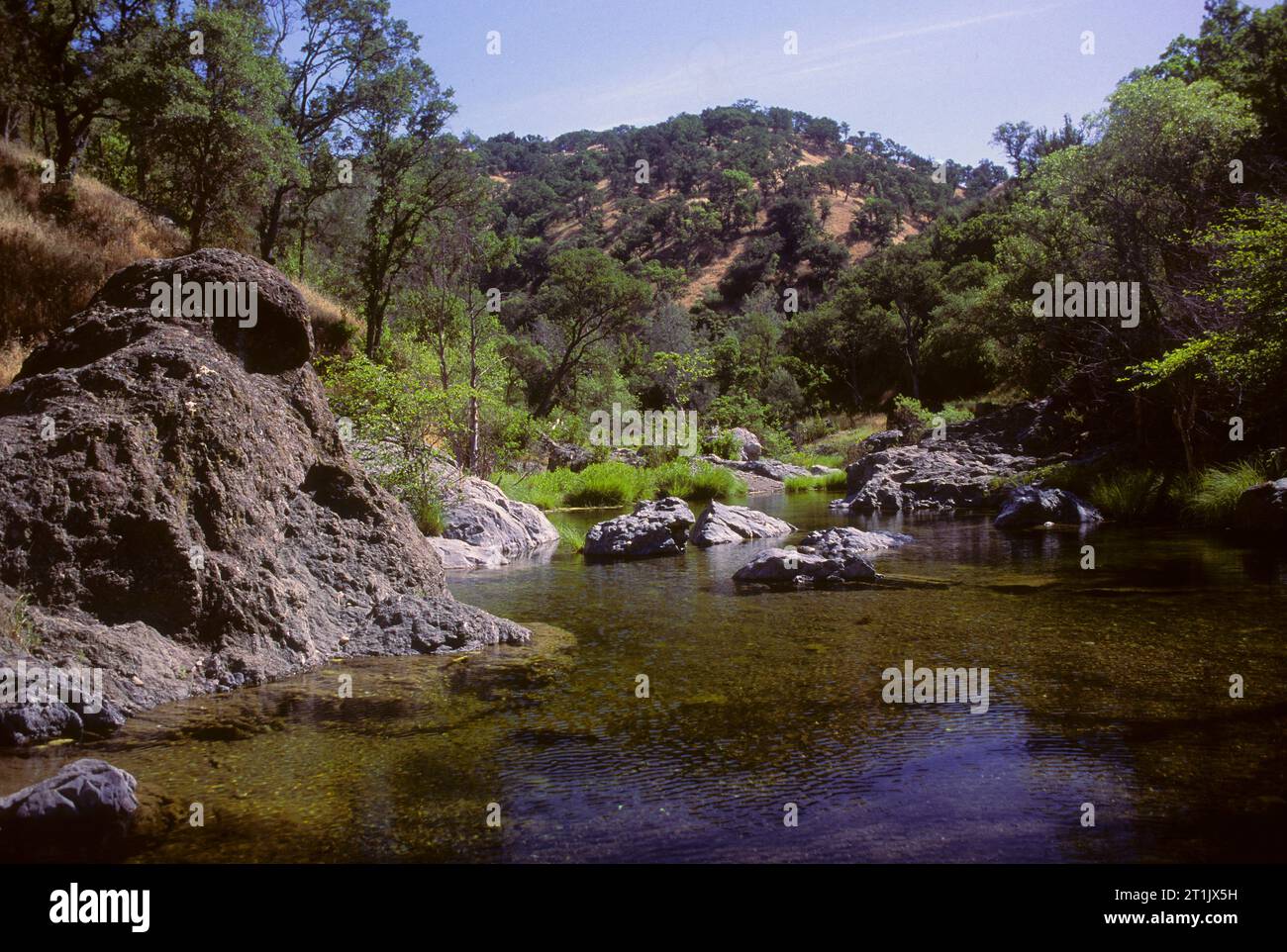 China Hole on Coyote Creek, Henry Coe State Park, California Stock