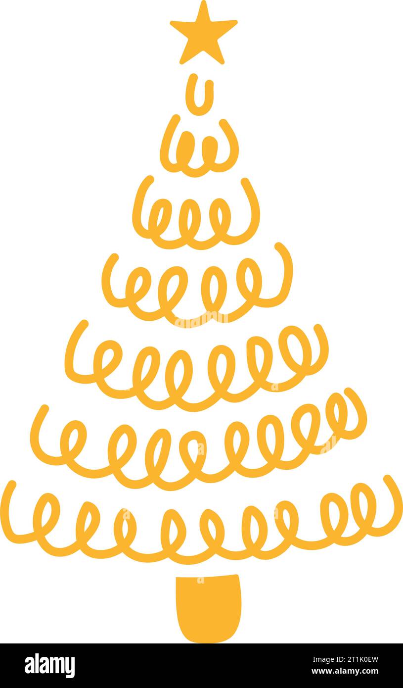 christmas golden tree with star vector isolated Stock Vector Image ...