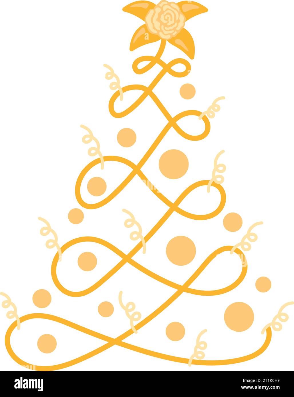 christmas golden tree with rose vector isolated Stock Vector Image ...
