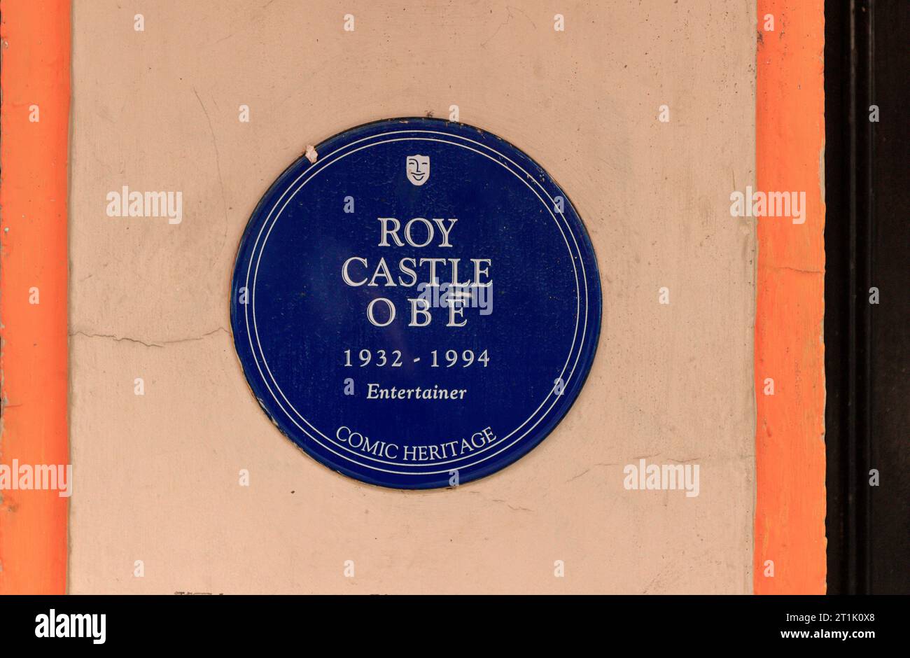 Roy Castle blue plaque. Manchester Opera House. Stock Photo
