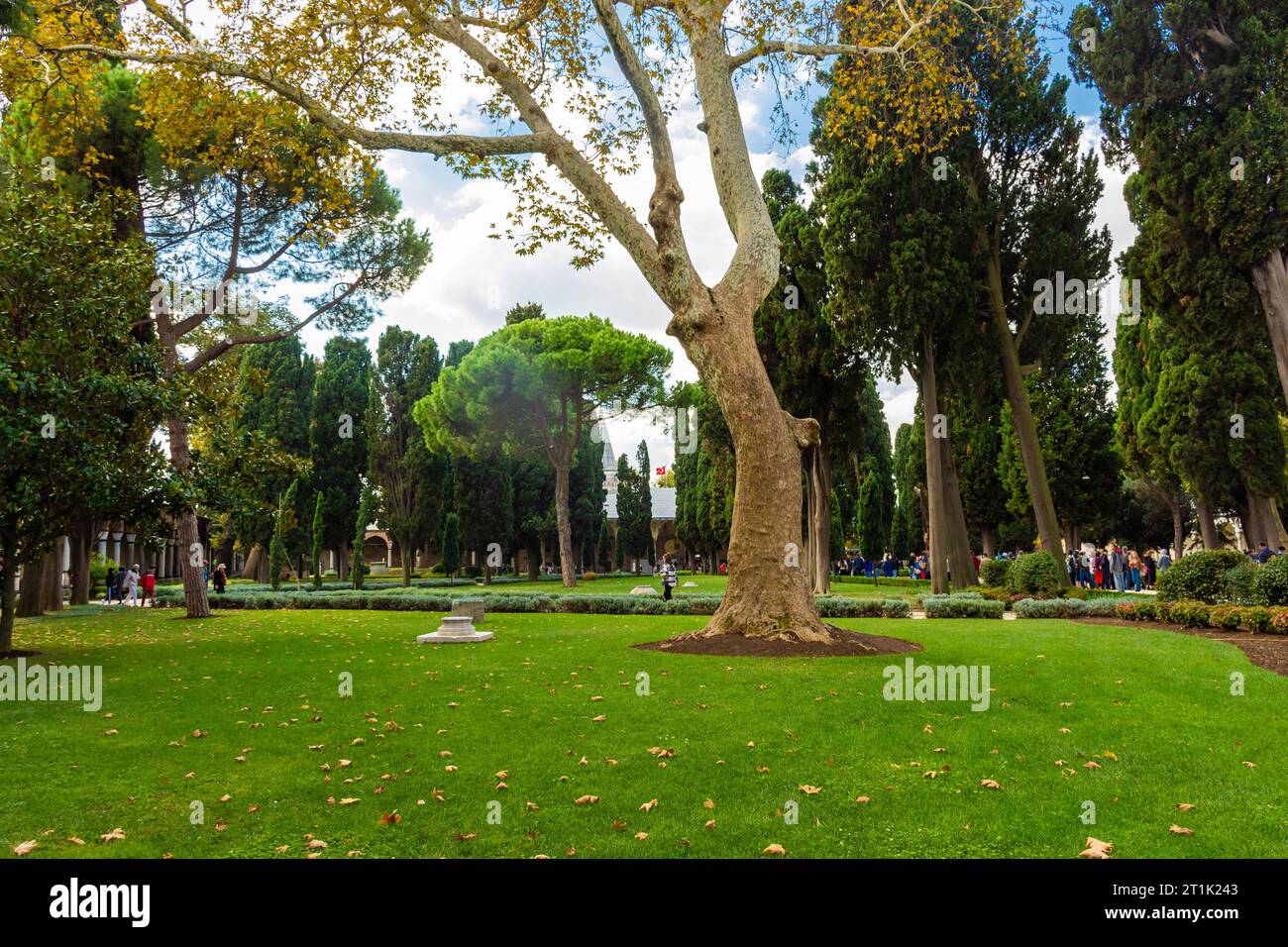 Istanbul, Turkey, 17 October 2022:Park and gardens of the Topkapi Palace, Istanbul, Turkey Stock Photo