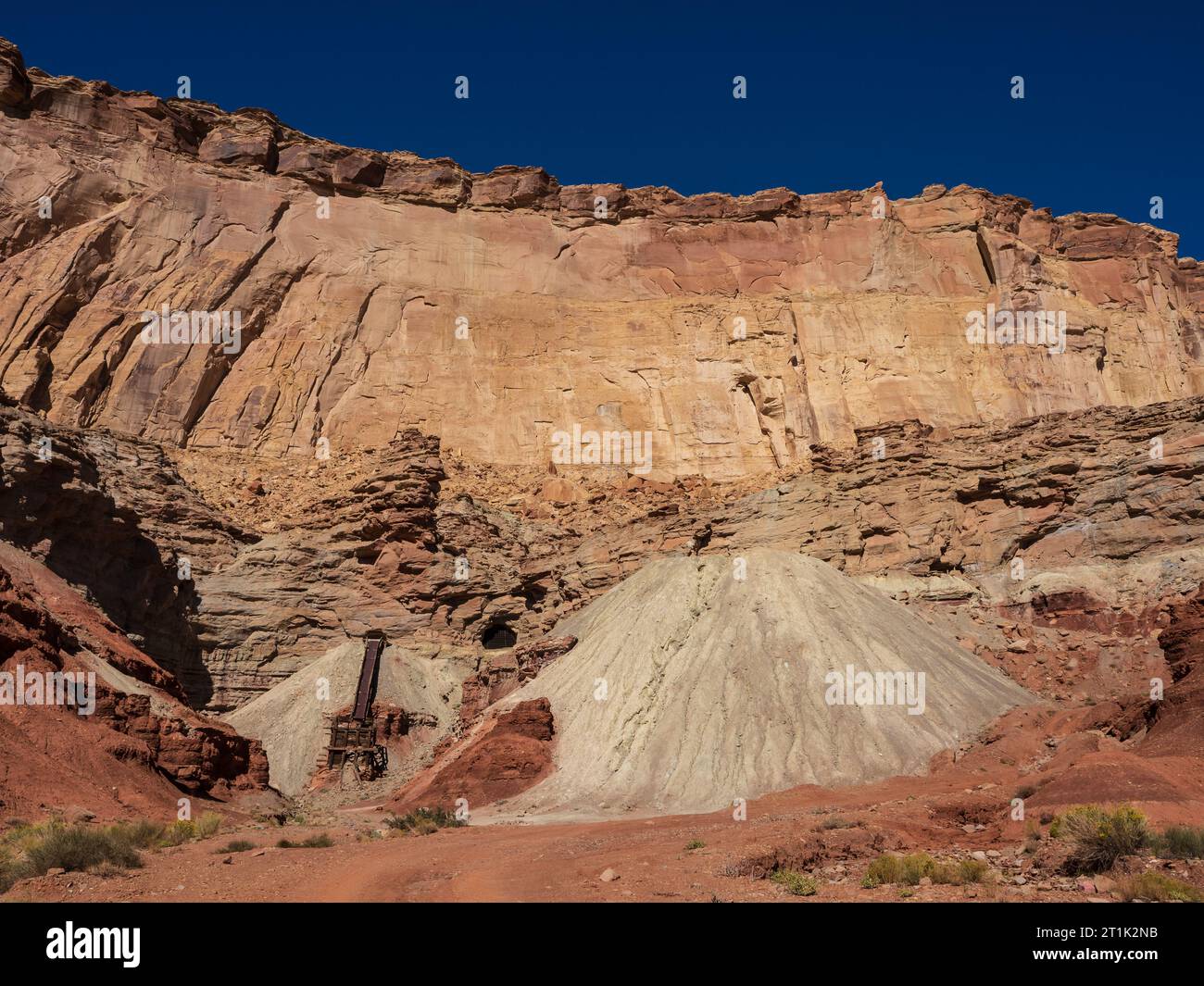 Remains of uranium mine, Tomsich Butte area off Reds Canyon Road. Stock Photo