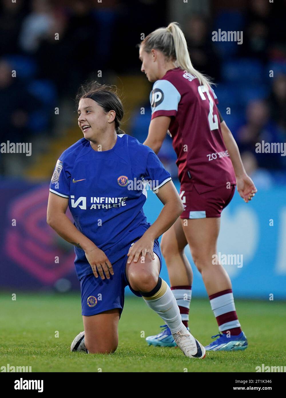 Chelsea’s Sam Kerr during the Barclays Women's Super League match at Kingsmeadow, London. Picture date: Saturday October 14, 2023. Stock Photo
