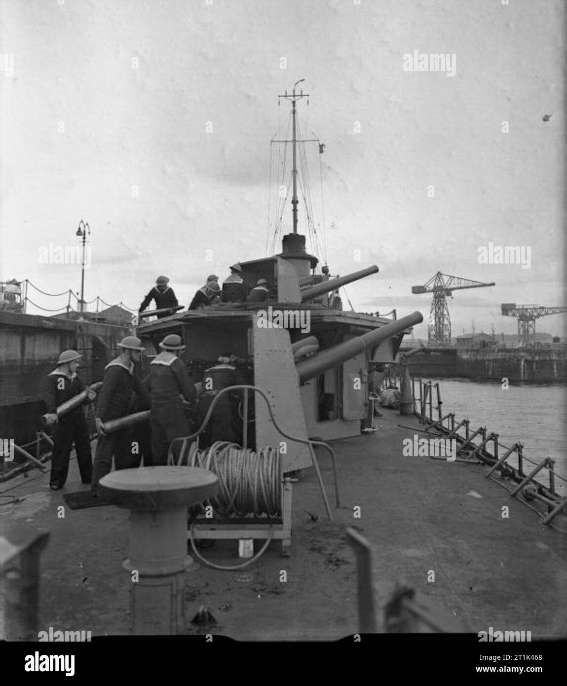 The Royal Navy during the Second World War Two of the 4 inch gun crews ...