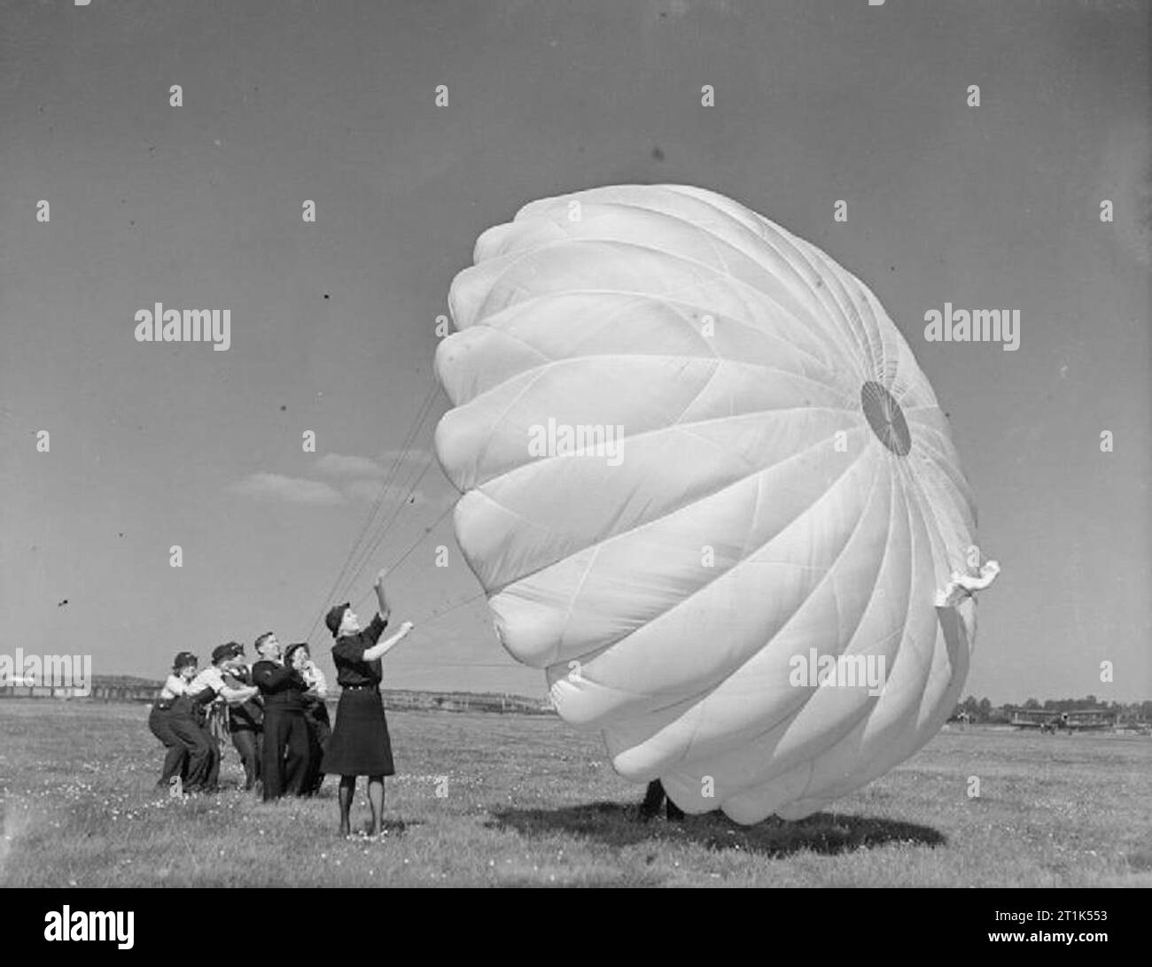 Work on a Naval Air Station, Leeonsolent, October 1942 Wren Parachute