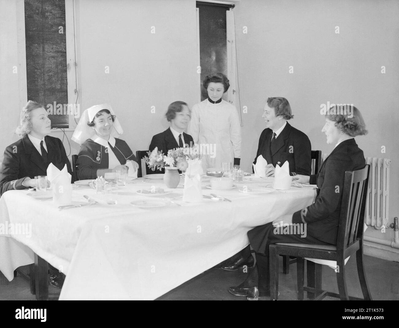 Wrns at Work. 1940, at a Fleet Air Arm Station. The Wren Officers Mess