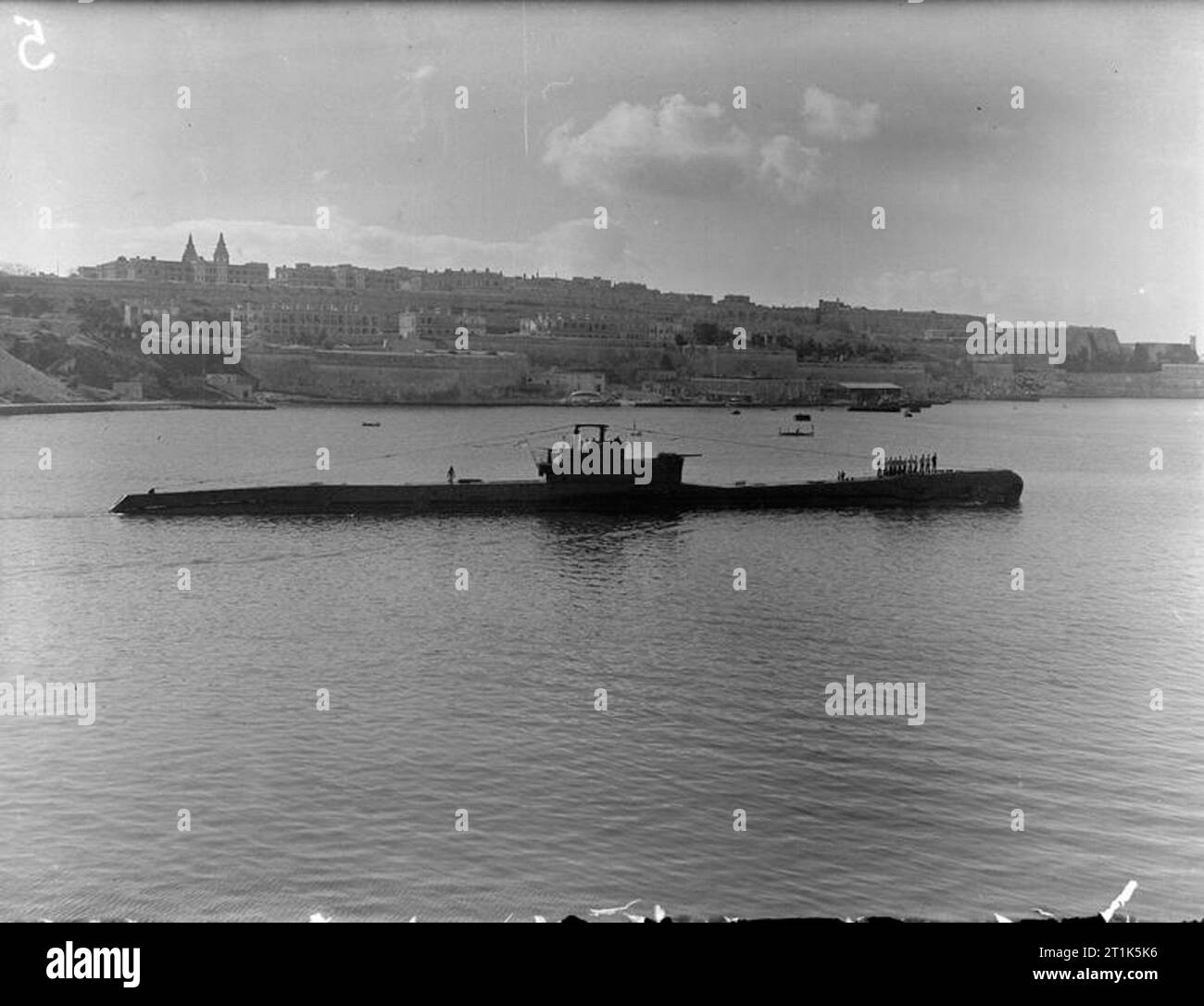 HMS Tigris. 7 February 1943, at Malta. HMS TIGRIS entering harbour from