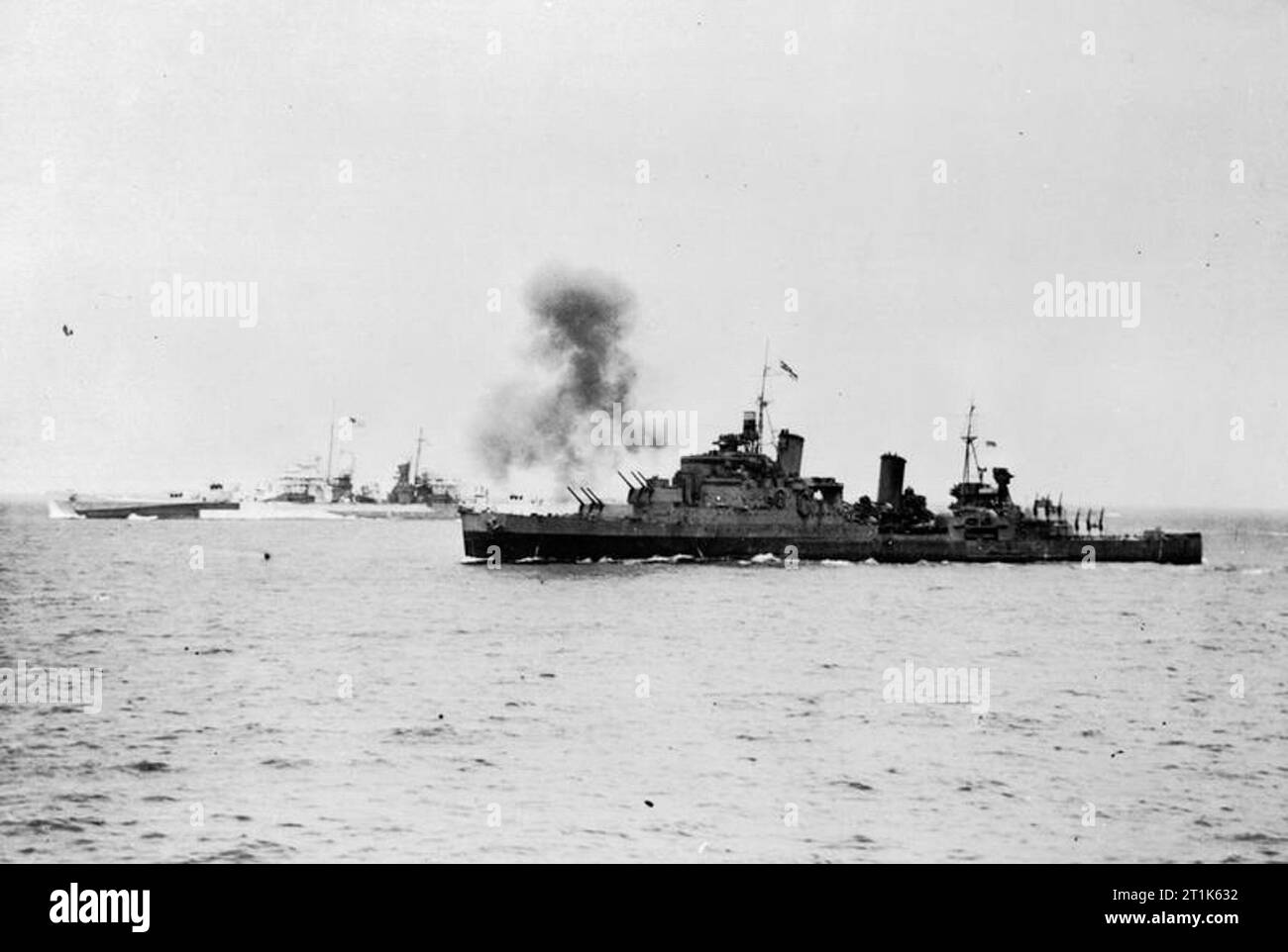 British and American Units Bombard Enemy Batteries at Cherbourg, 25