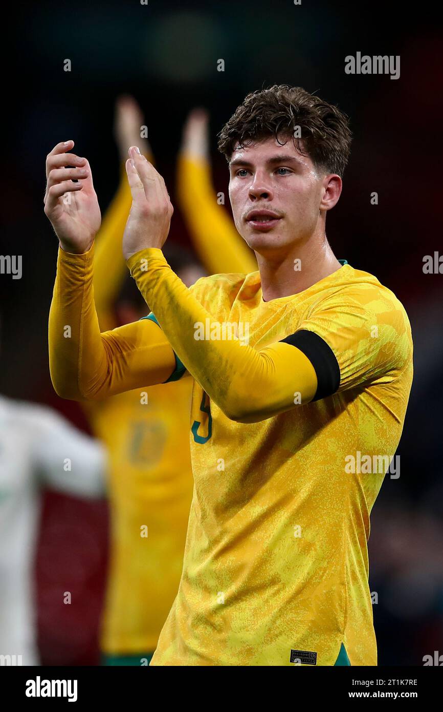 Jordan Bos of Australia at the end of the game during the International Friendly match between England and Australia at Wembley Stadium, London on Friday 13th October 2023. (Photo: Tom West | MI News) Credit: MI News & Sport /Alamy Live News Stock Photo