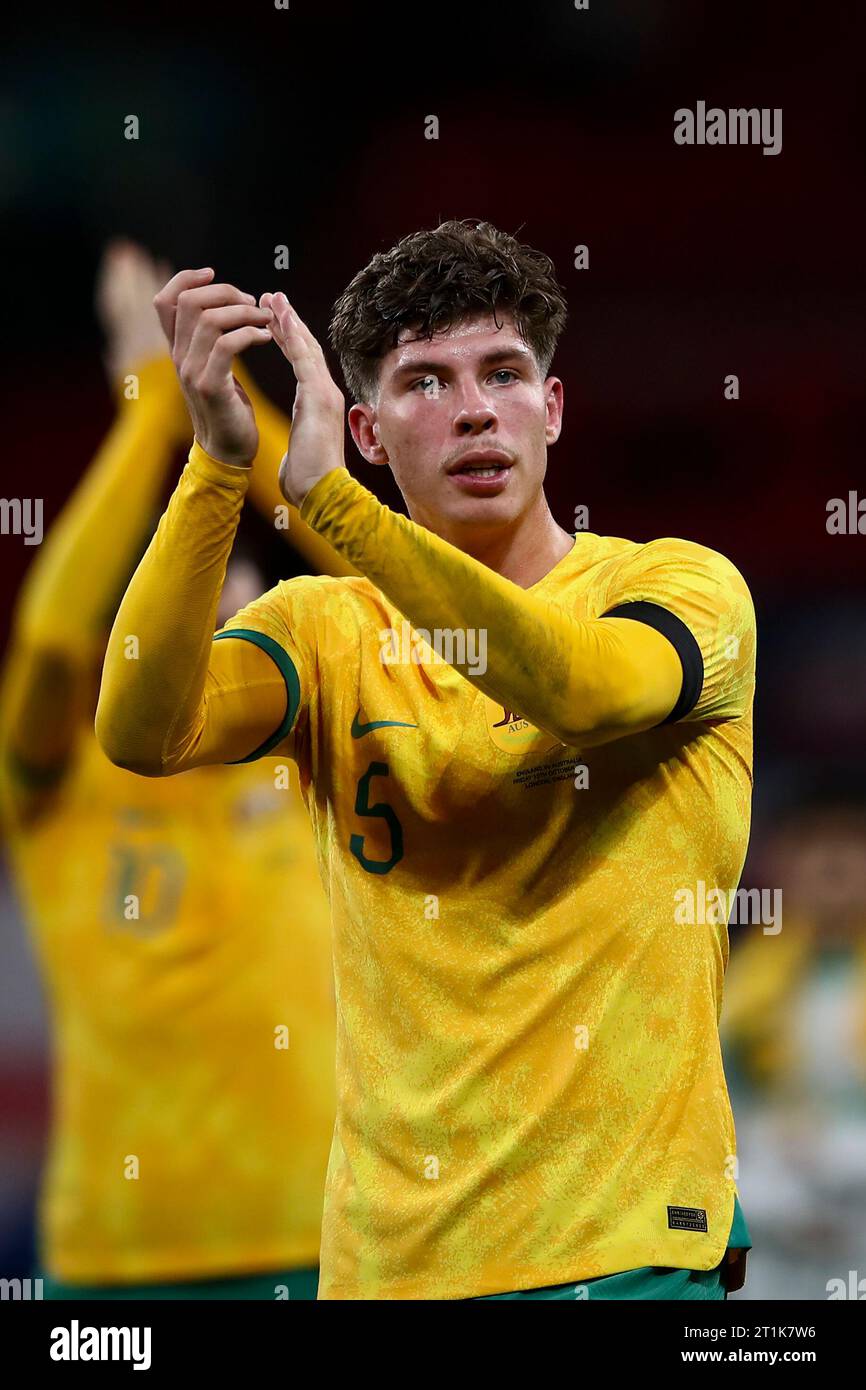 Jordan Bos of Australia at the end of the game during the International Friendly match between England and Australia at Wembley Stadium, London on Friday 13th October 2023. (Photo: Tom West | MI News) Credit: MI News & Sport /Alamy Live News Stock Photo